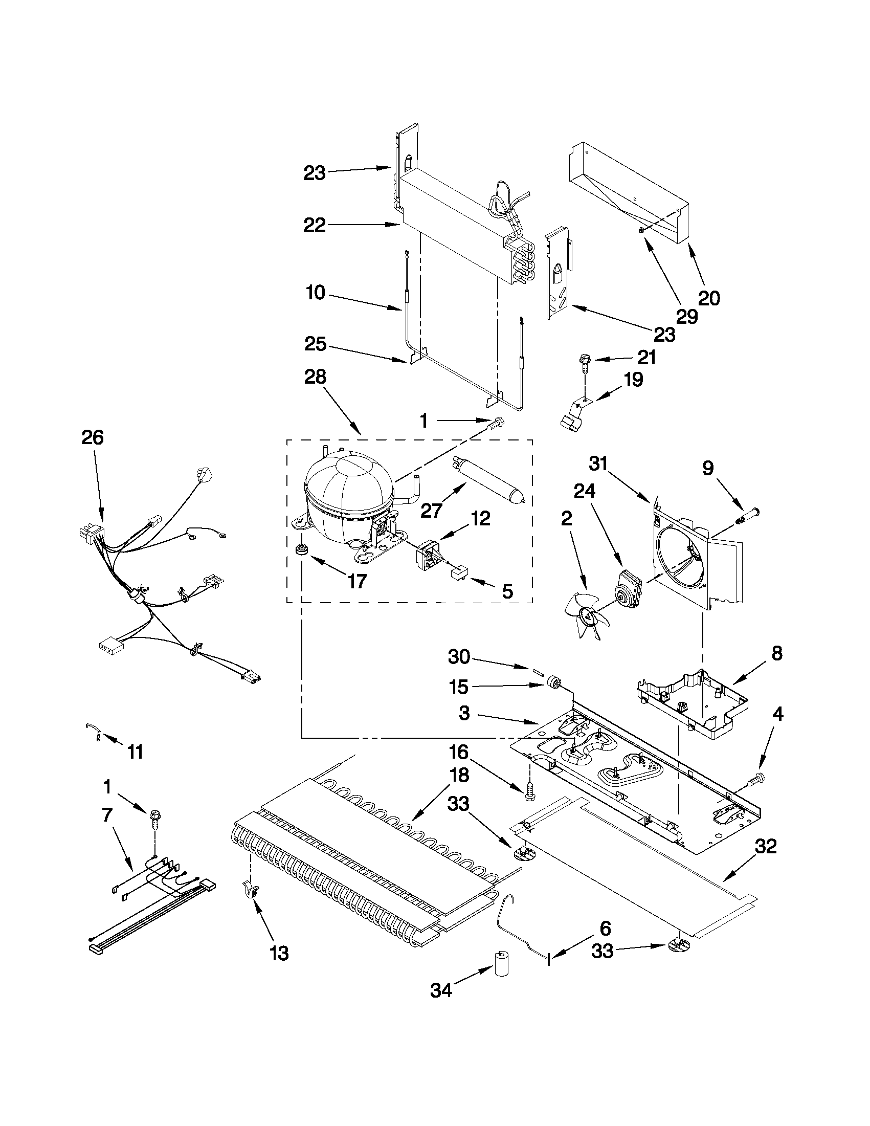 Amana AFD2535DEW7 unit parts diagram