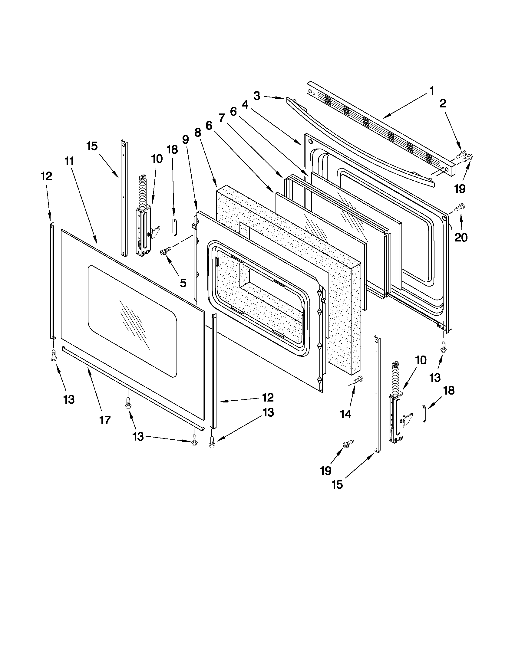 Whirlpool WFG374LVD1 door parts diagram
