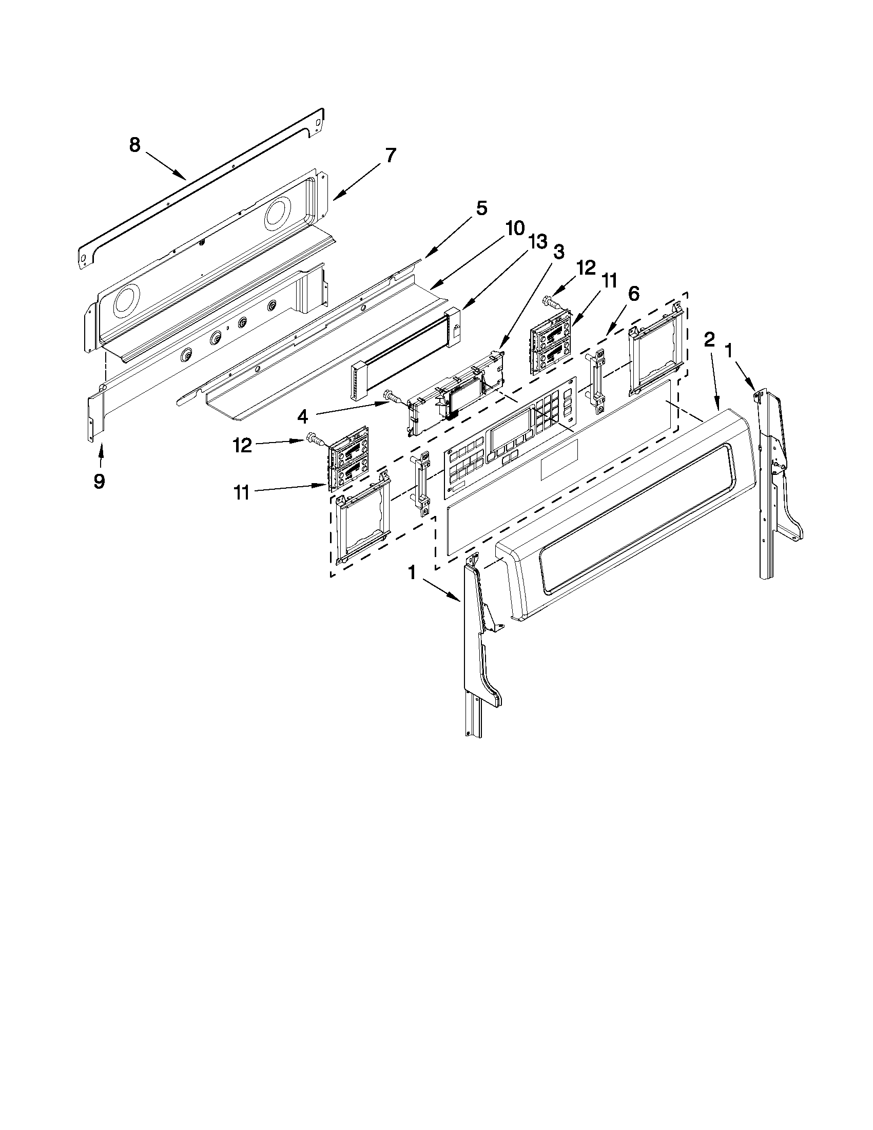 KitchenAid KERS507XSS00 control panel parts diagram