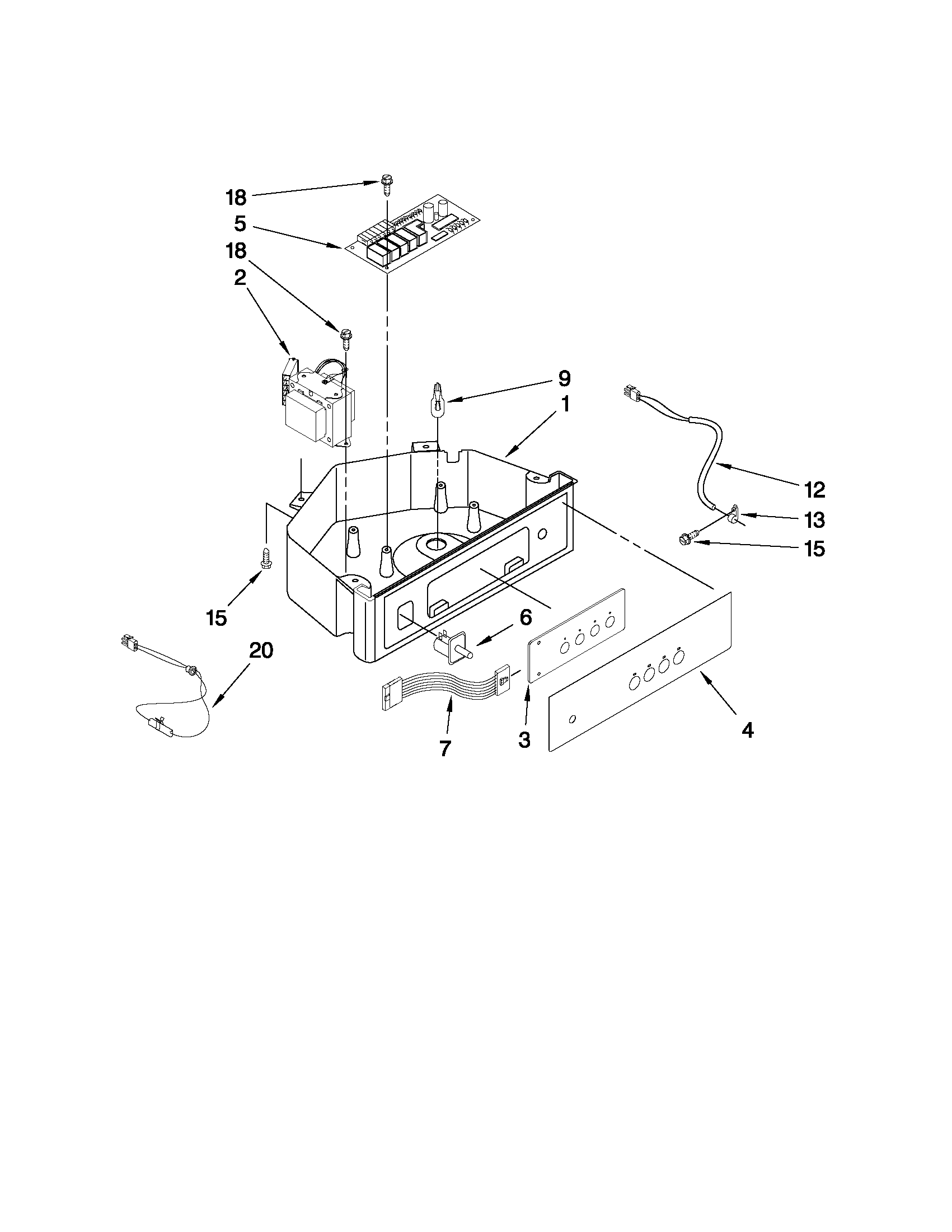 KitchenAid KUIC18NNXS0 control panel parts diagram