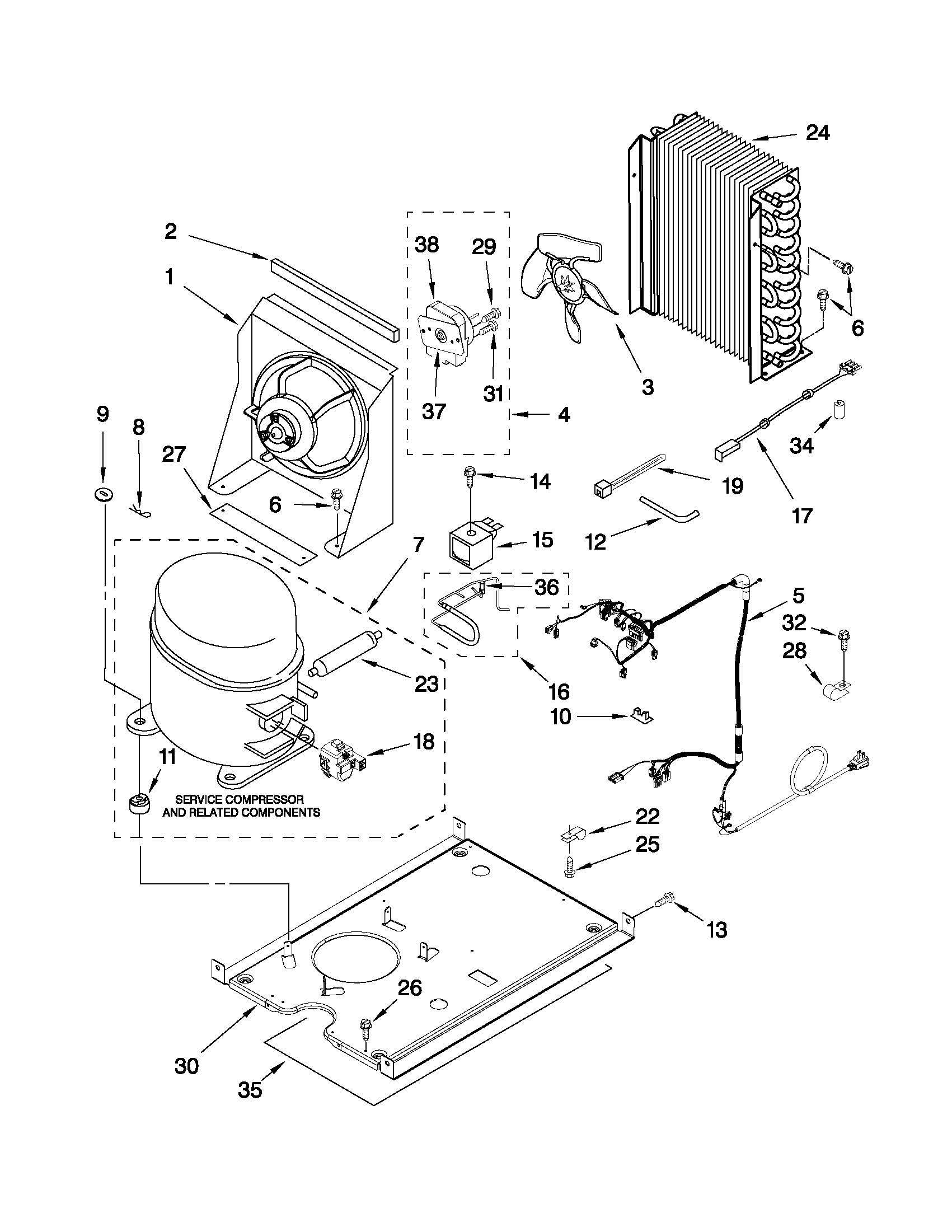 KitchenAid KUIC18NNXS0 unit parts diagram