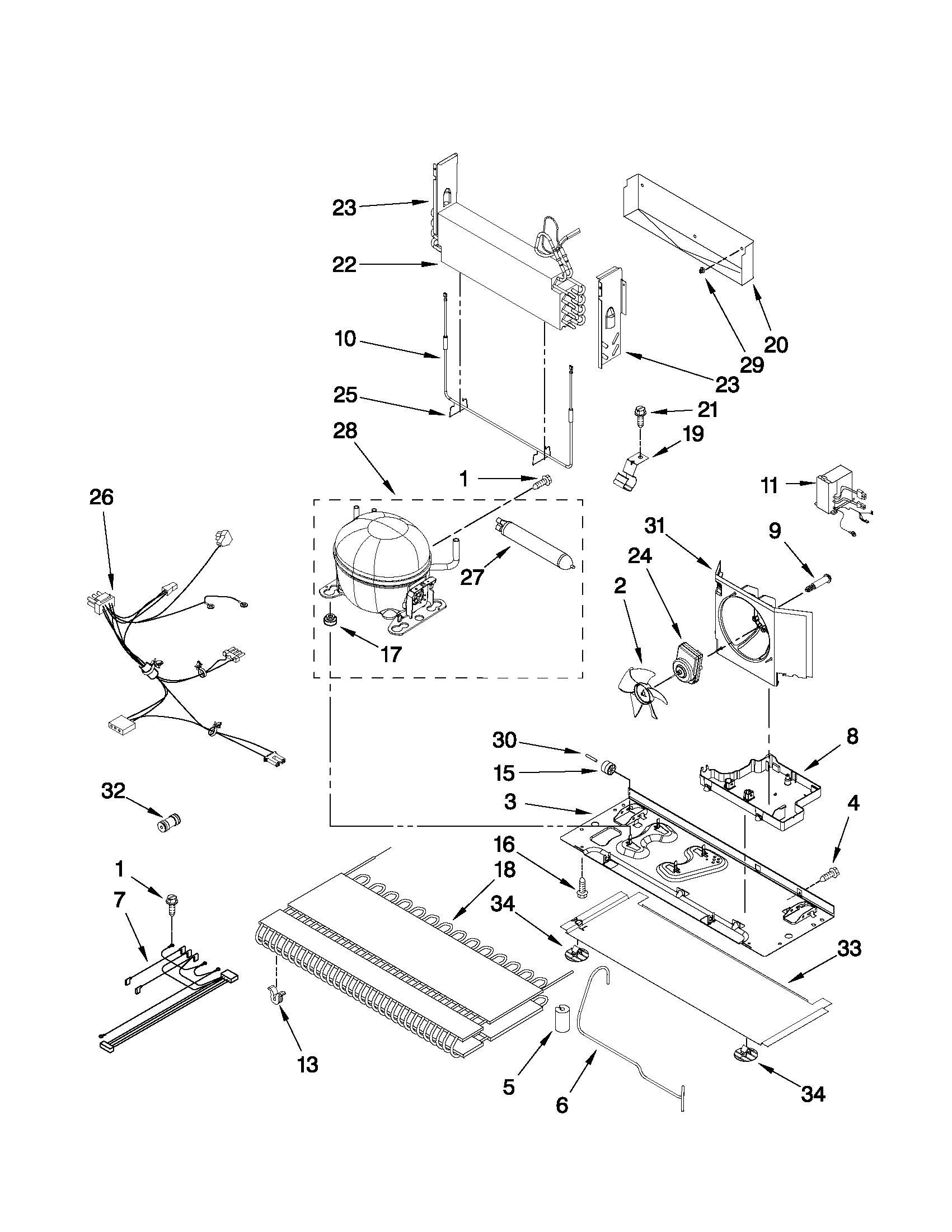 Whirlpool GI7FVCXWQ03 unit parts diagram