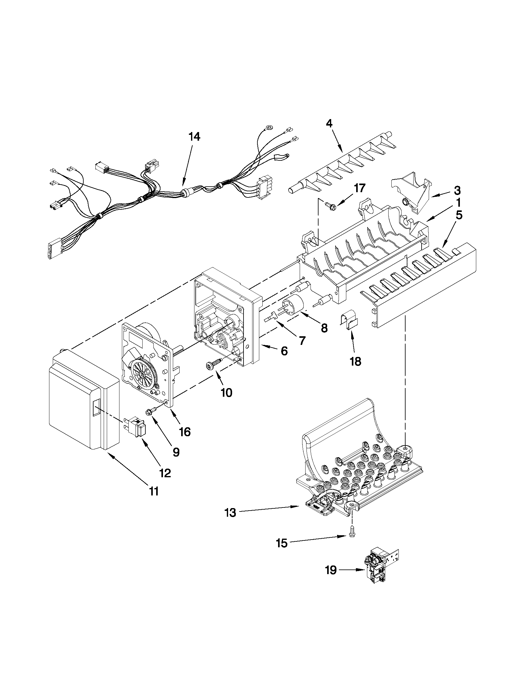 Whirlpool GI7FVCXWQ03 icemaker parts diagram