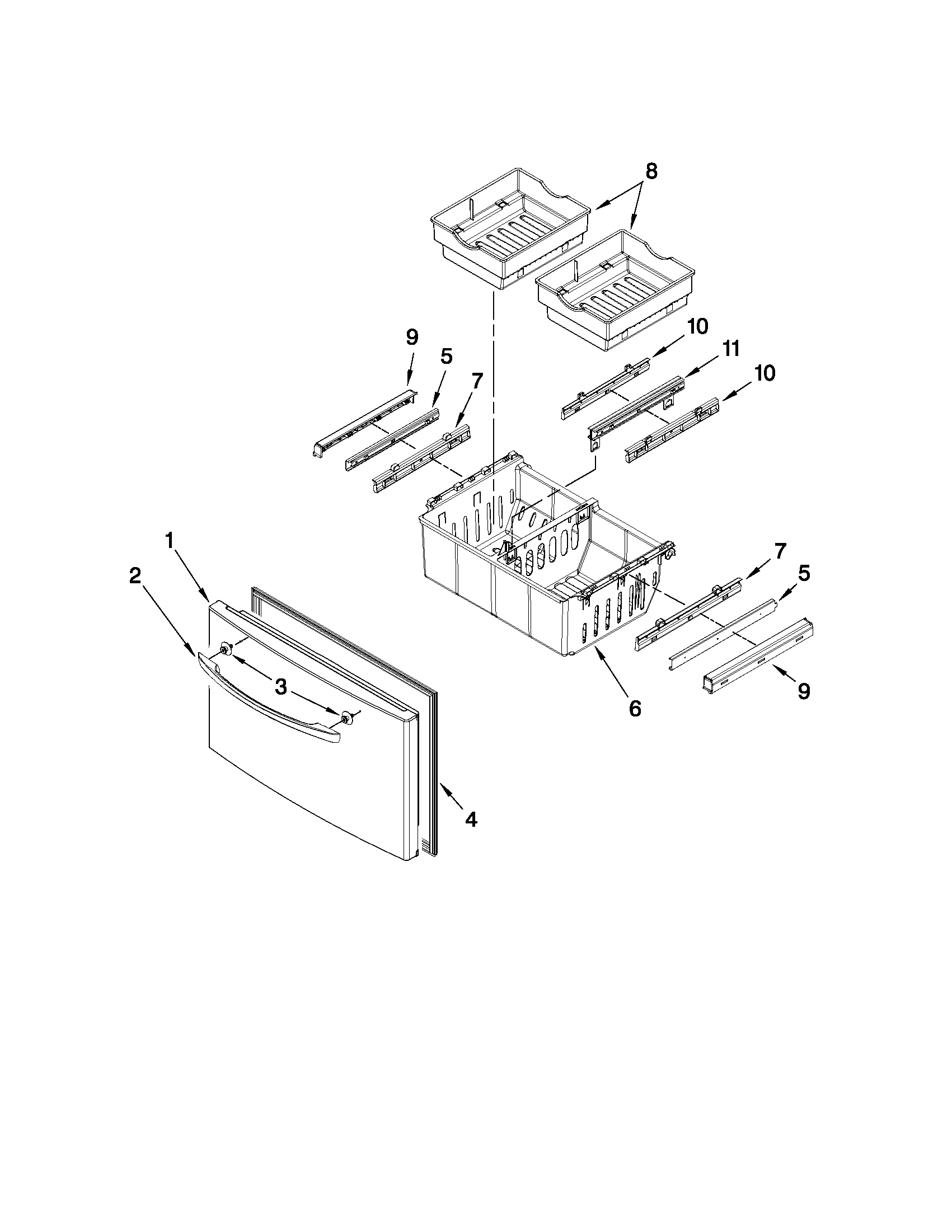 Whirlpool GI7FVCXWQ03 freezer door parts diagram