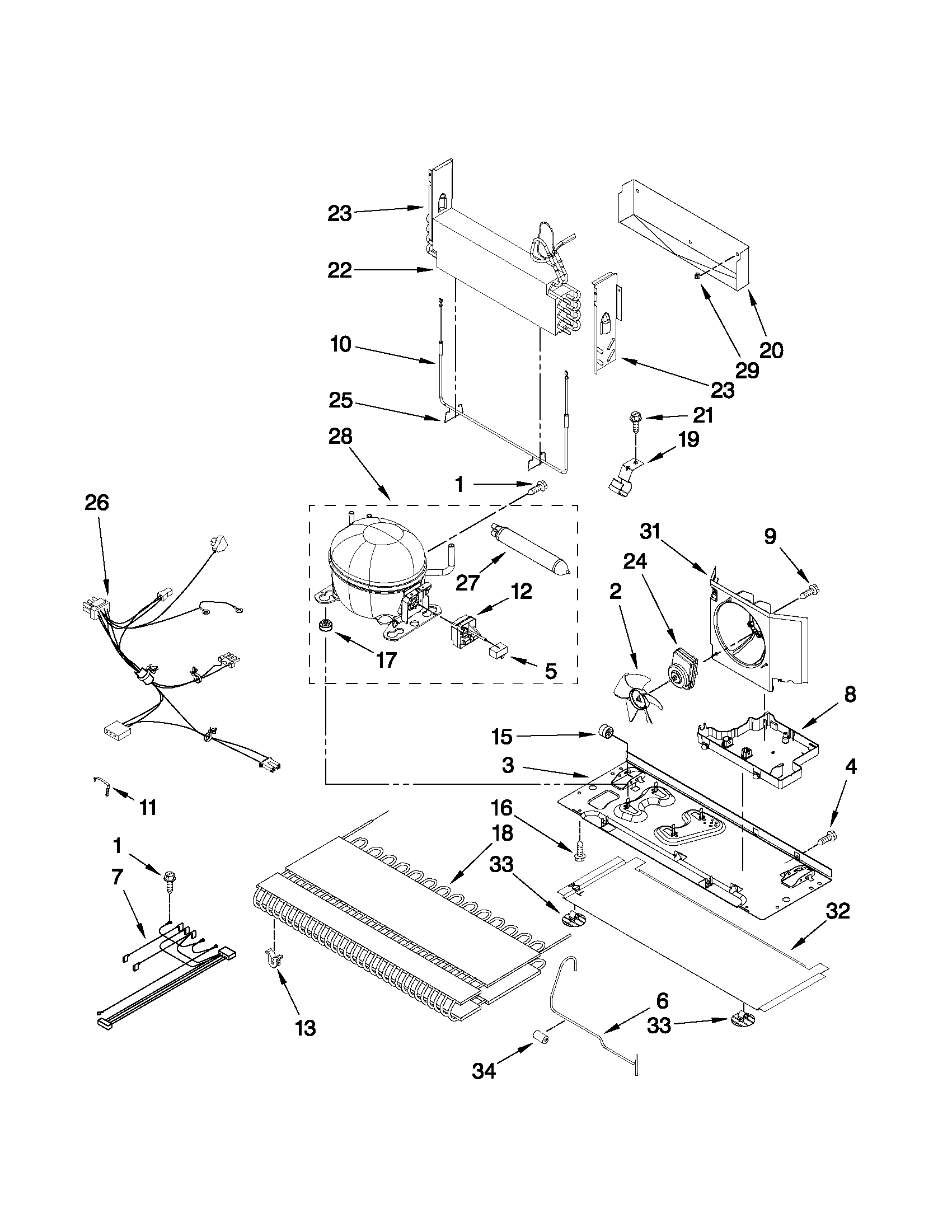 Whirlpool 6GX0FHDXXY2 unit parts diagram