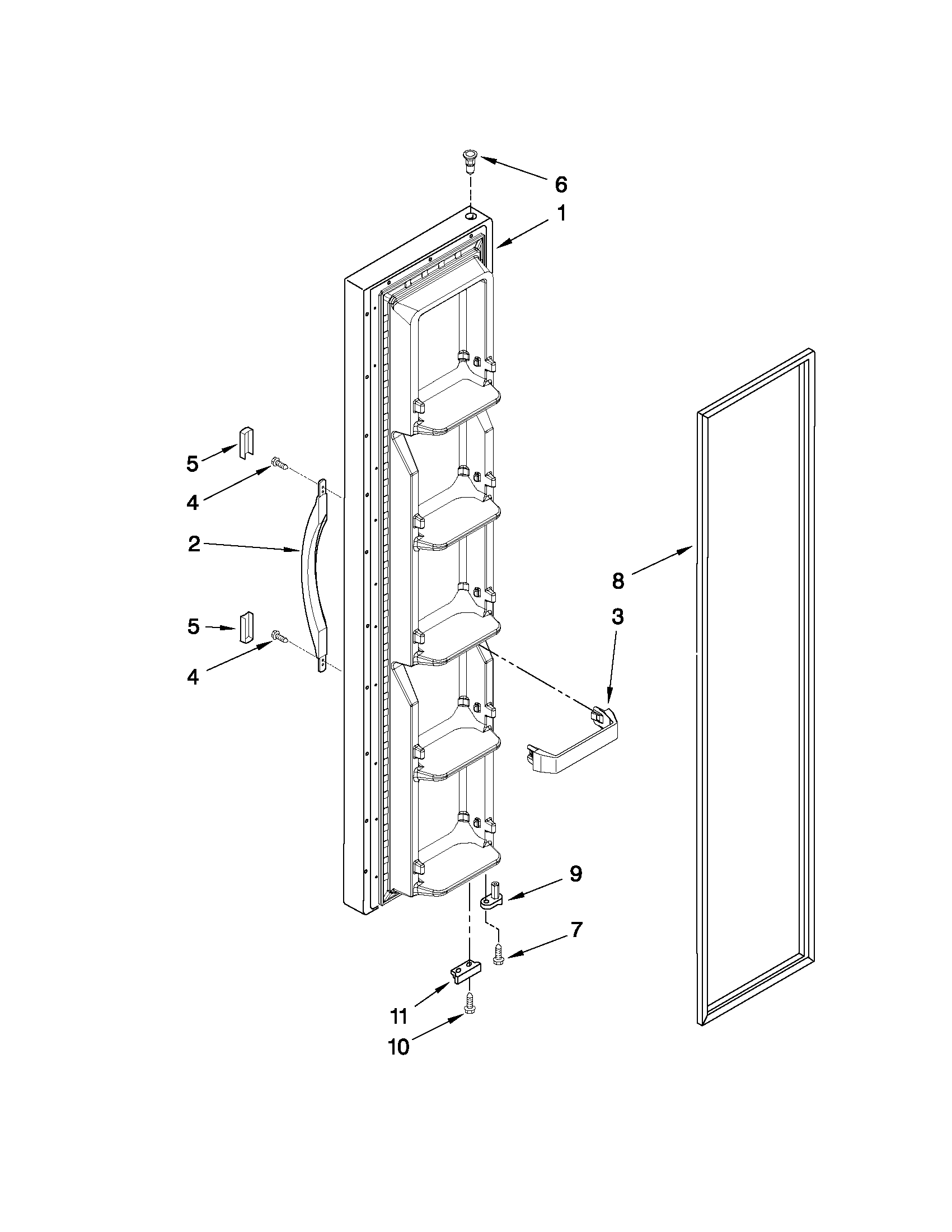 Inglis IVS225302 freezer door parts diagram