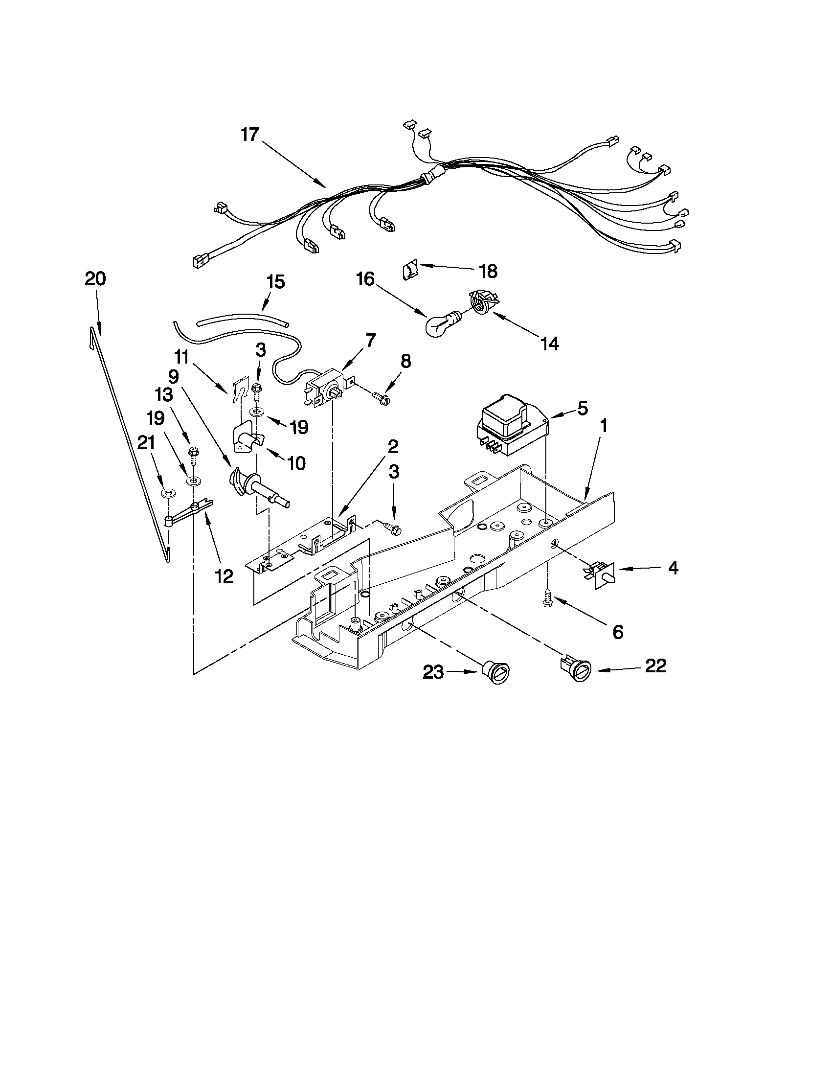 Inglis IVS225302 control parts diagram