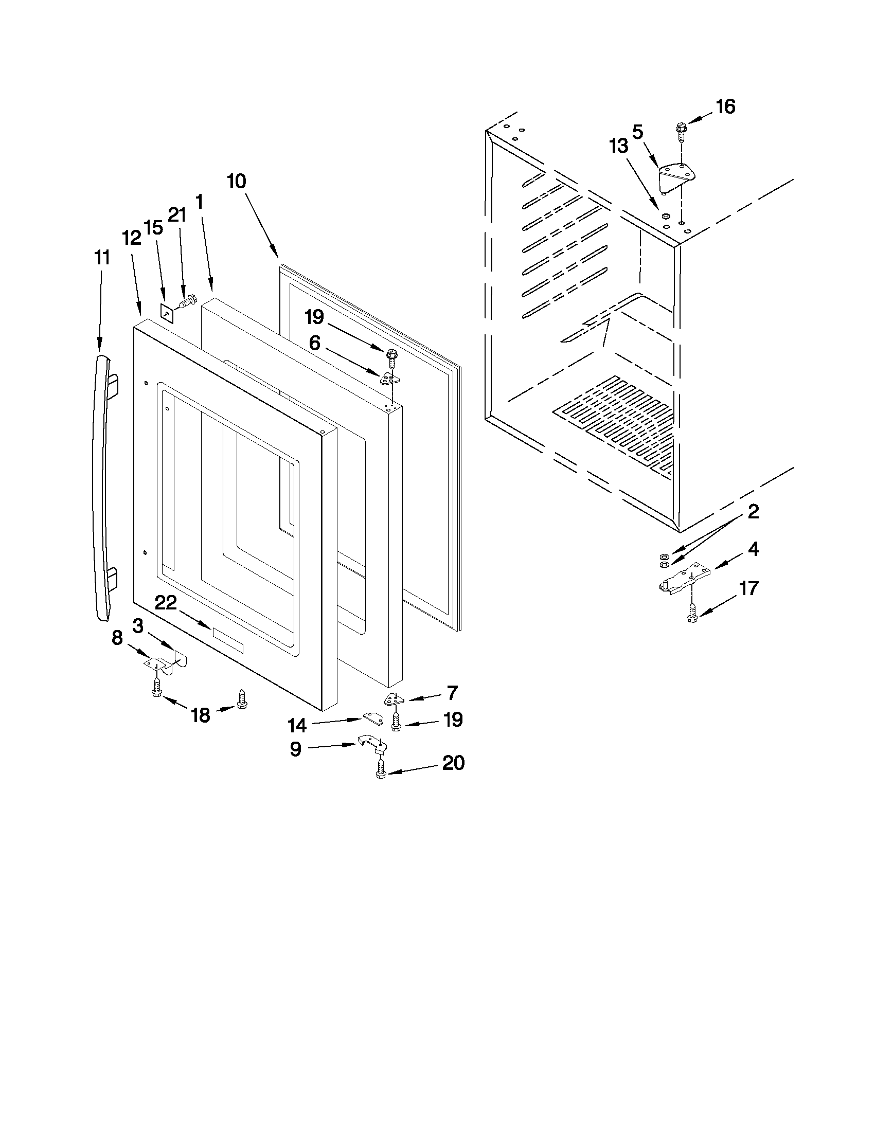 Jenn-Air JUB248RWRS01 door parts diagram