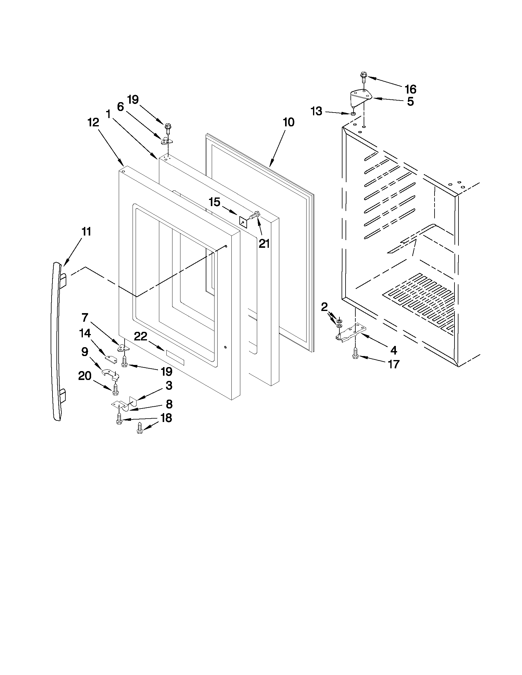 Jenn-Air JUB248LWRS01 door parts diagram