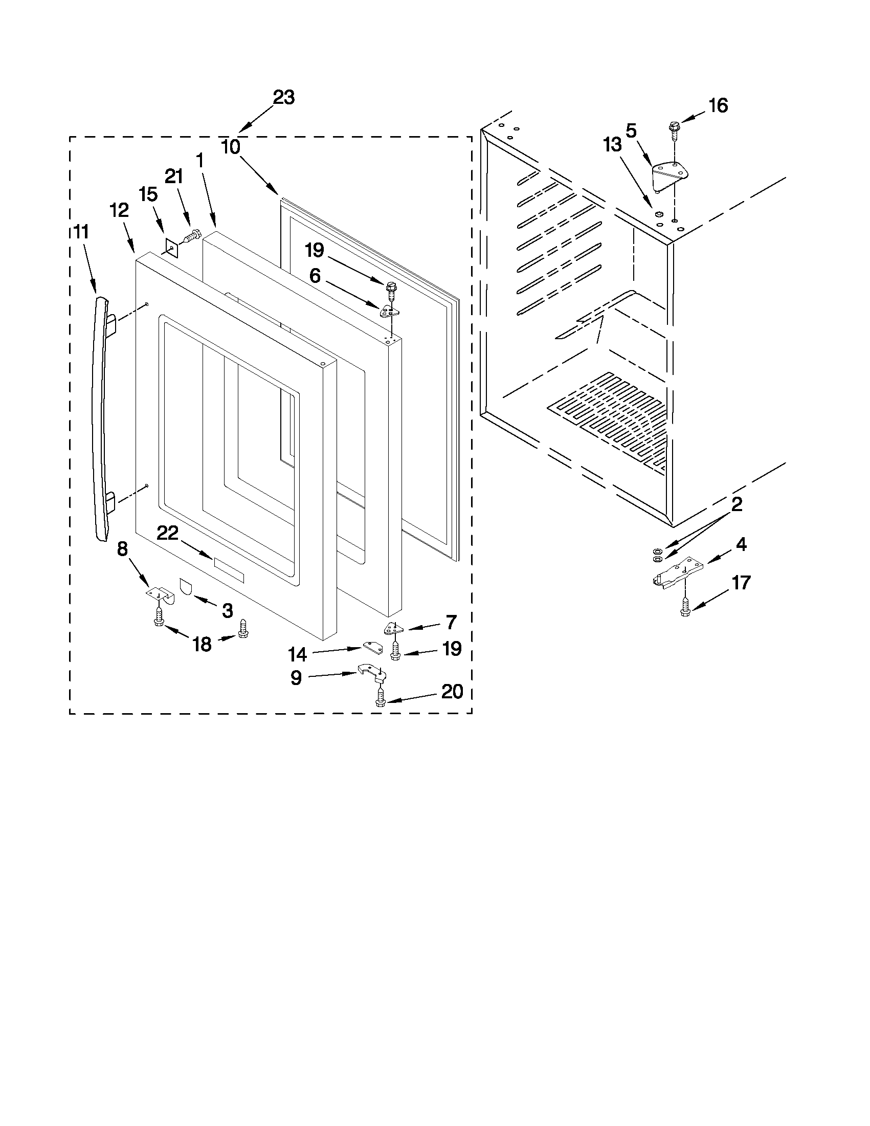 Jenn-Air JUW248RWRS11 door parts diagram