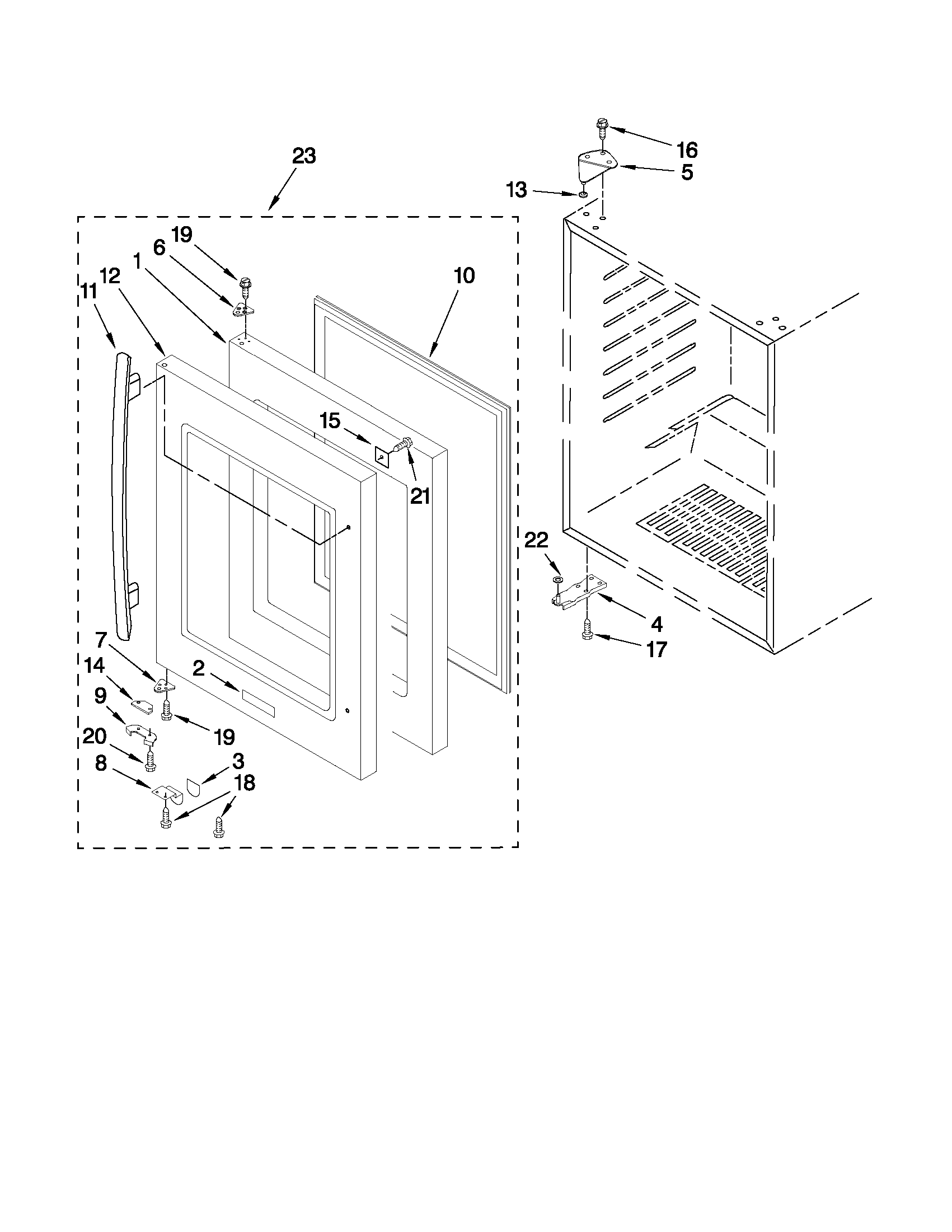Jenn-Air JUW248LWRS11 door parts diagram