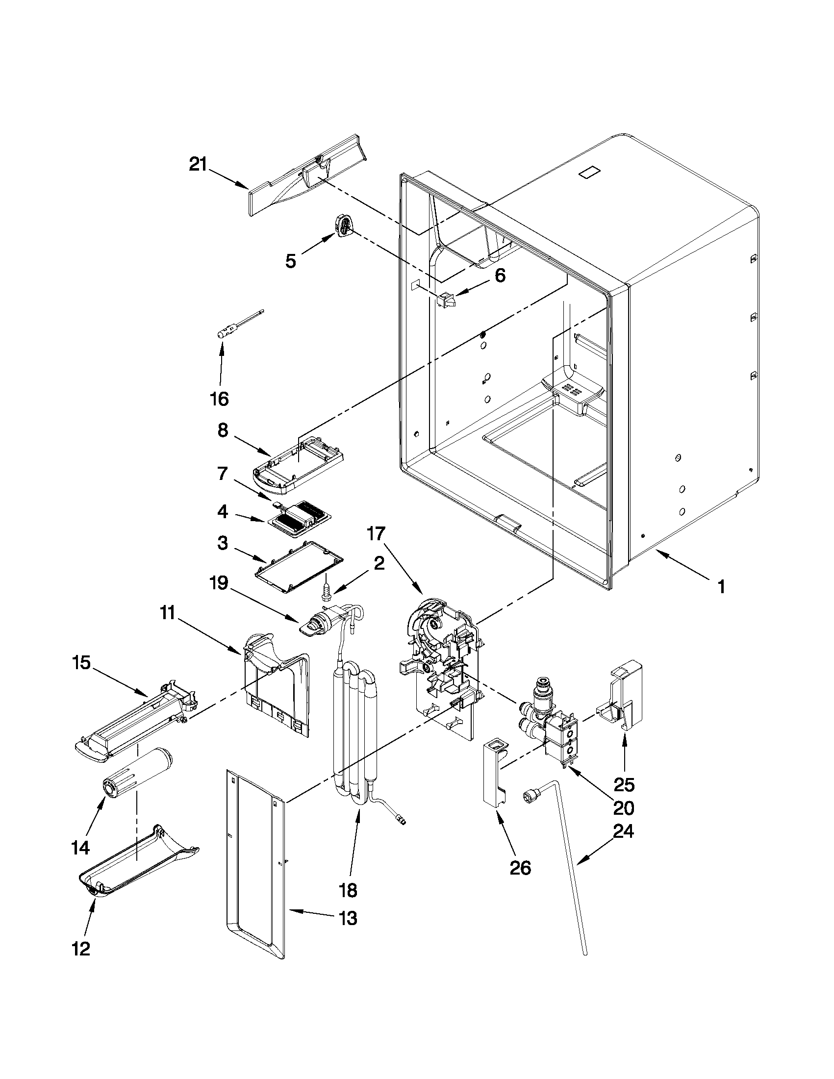 Maytag MFX2571XEM1 refrigerator liner parts diagram