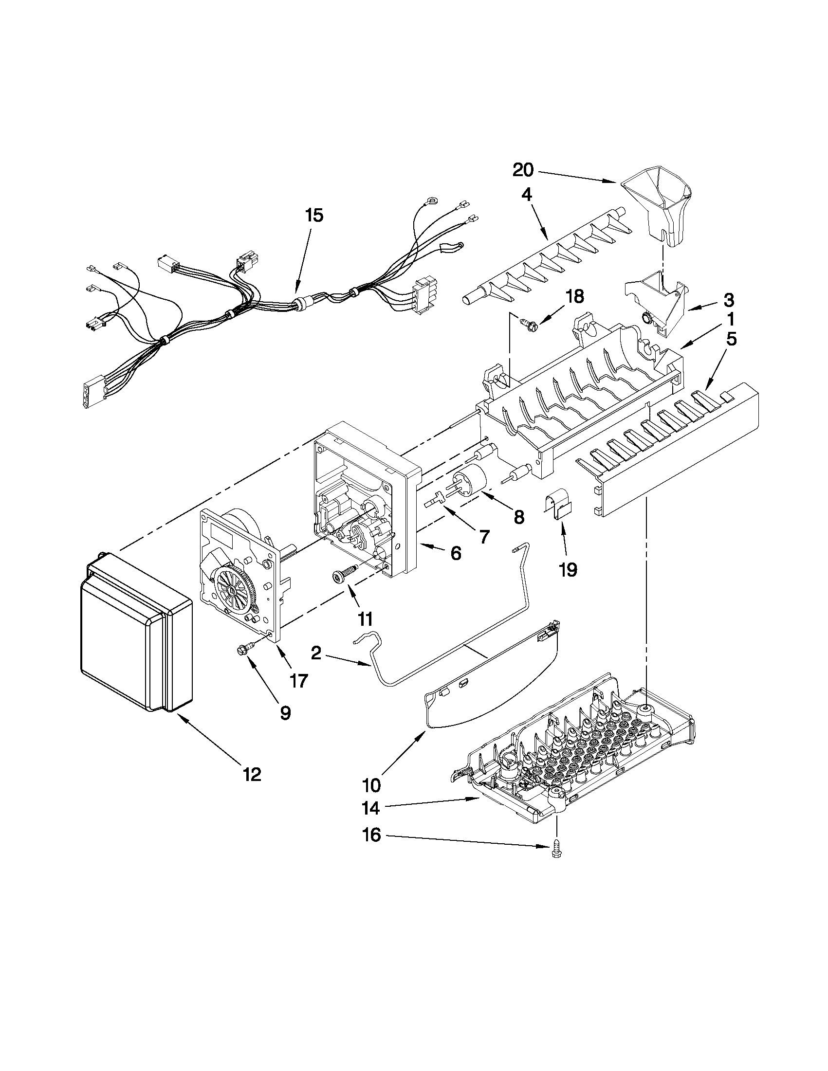 Maytag MFX2571XEM1 icemaker parts diagram