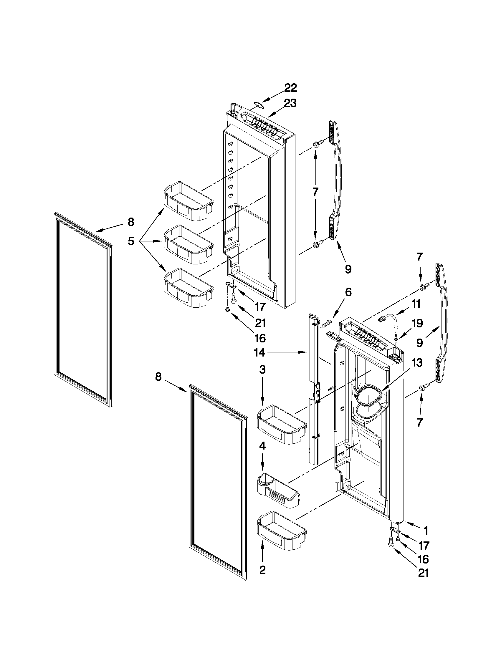 Maytag MFX2571XEM1 refrigerator door parts diagram