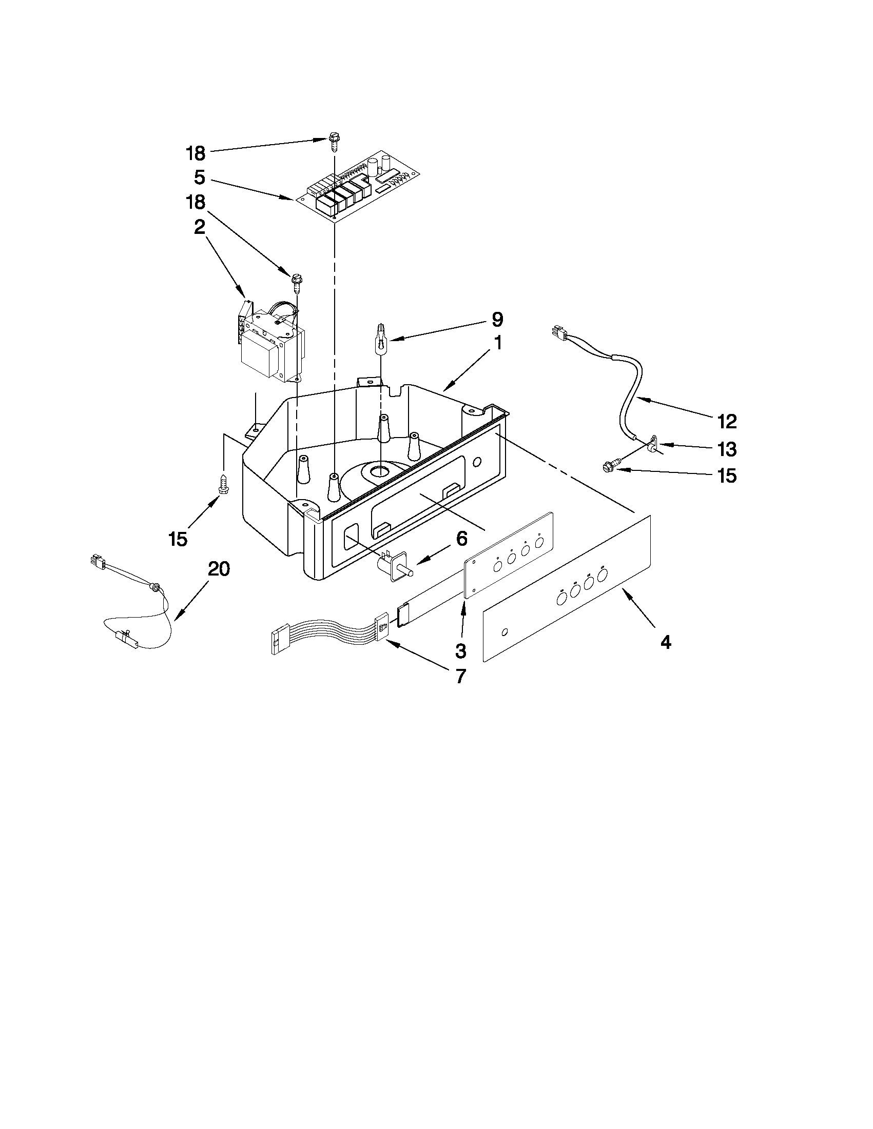 KitchenAid KUIS15NRXW0 control panel parts diagram