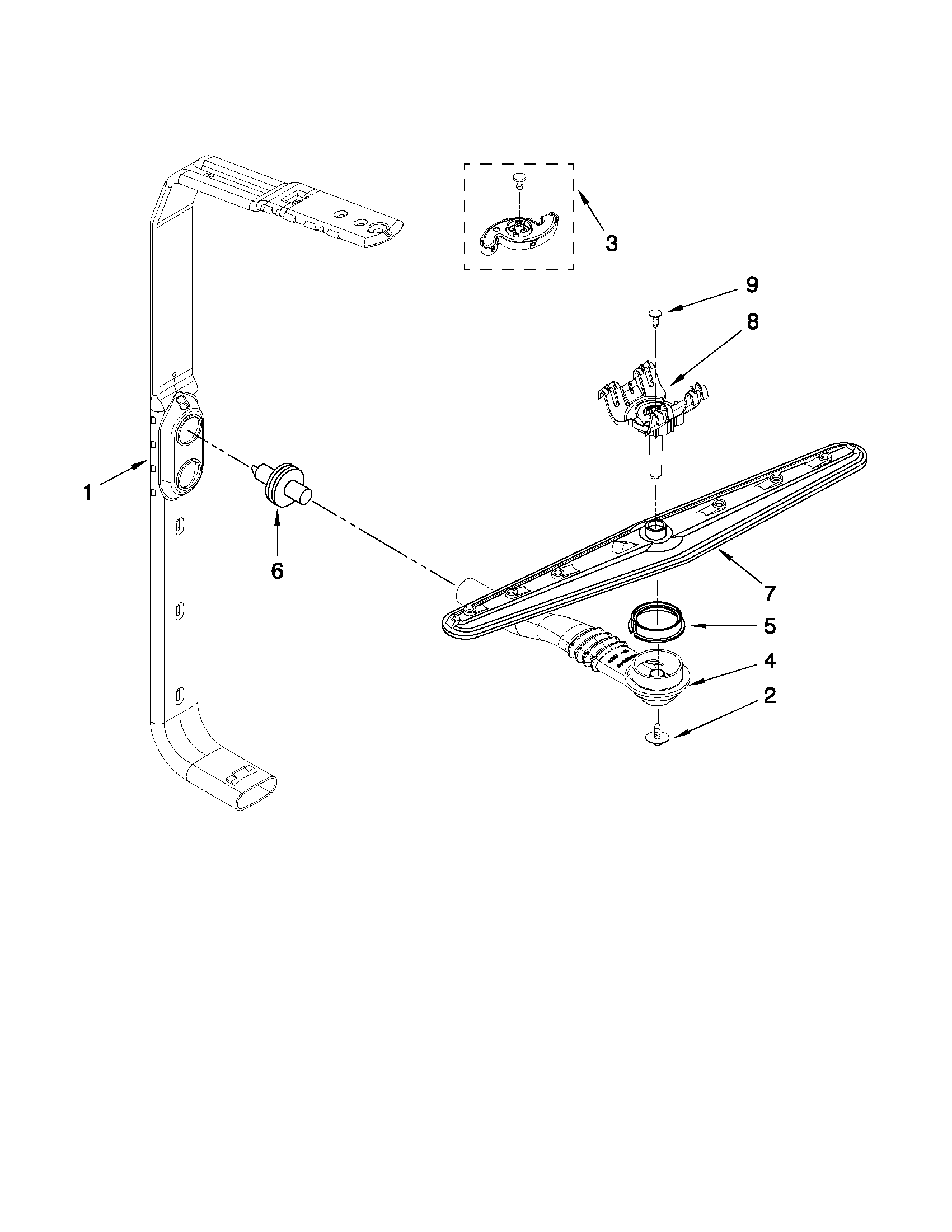 Maytag MDB7759AWB1 upper wash and rinse parts diagram