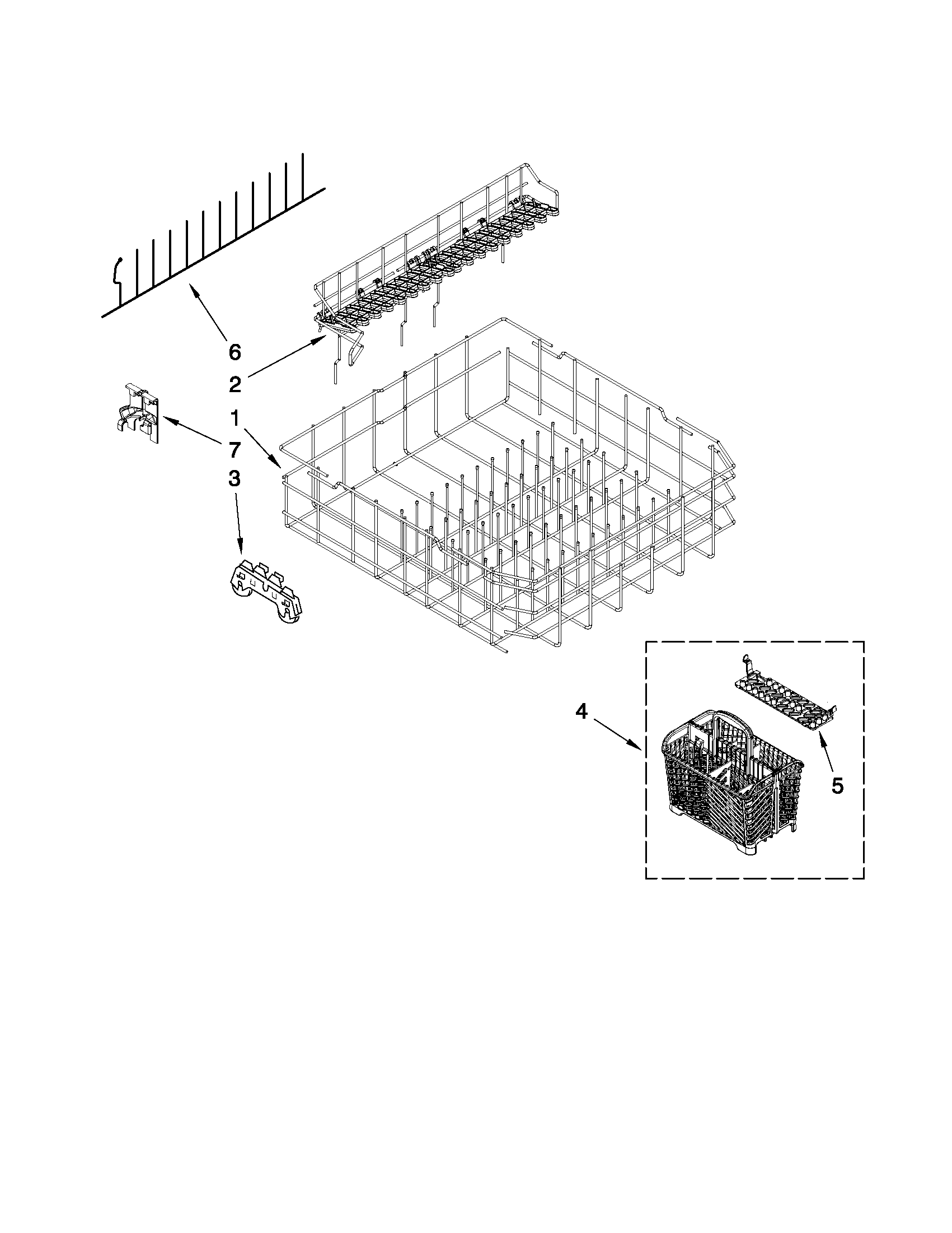 Maytag MDB8959AWS4 lower rack parts diagram