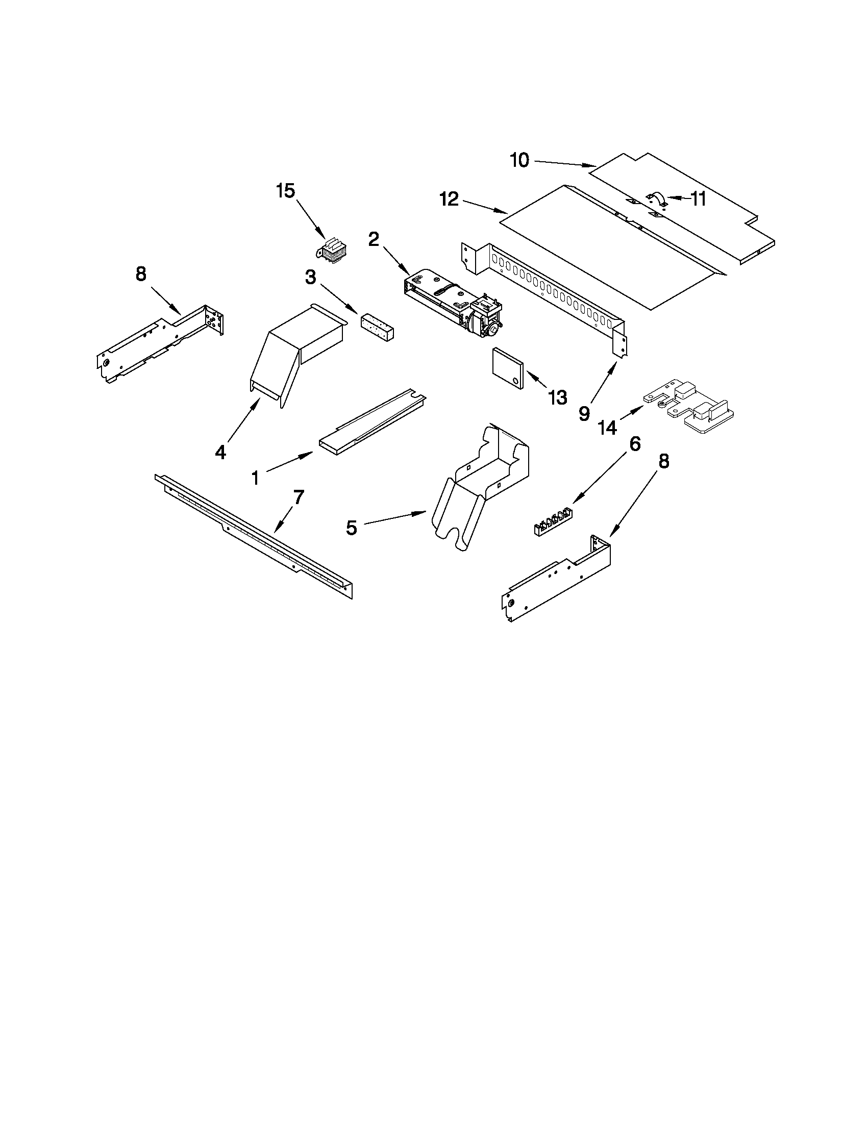 Whirlpool RBD305PVB00 top venting parts diagram
