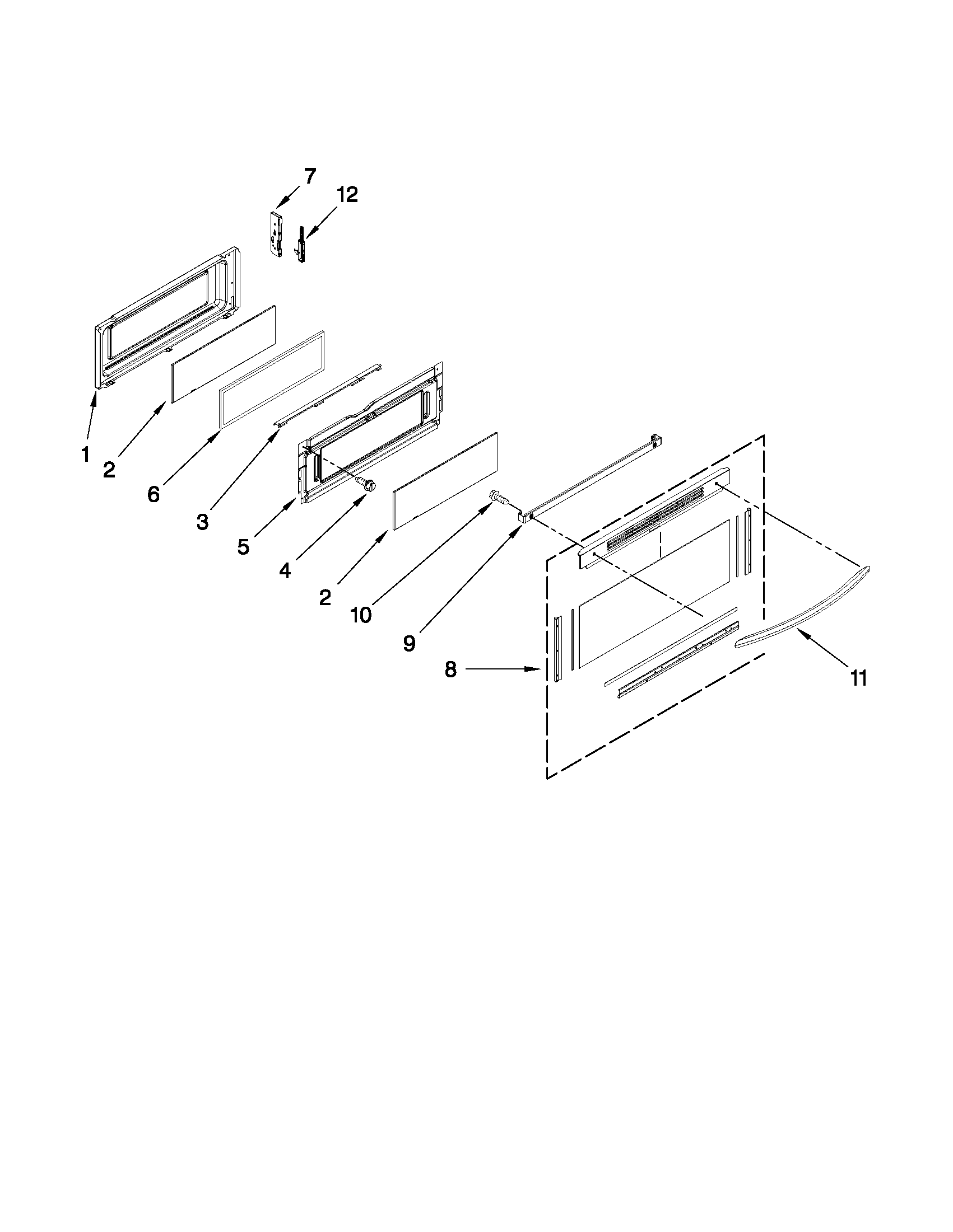 KitchenAid YKER507XSS01 upper door parts diagram