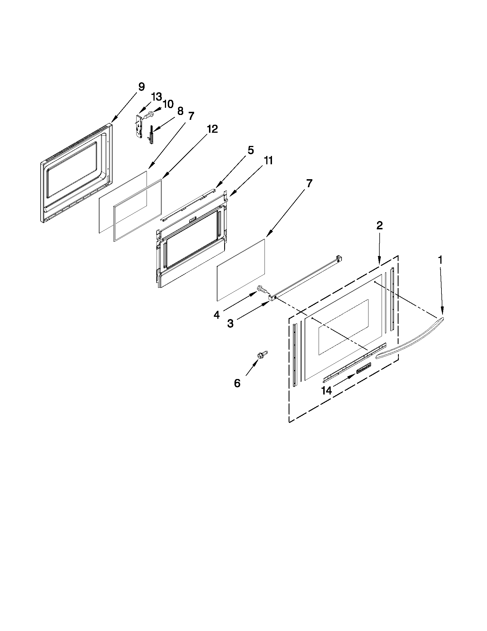 KitchenAid YKER507XSS01 lower door parts diagram