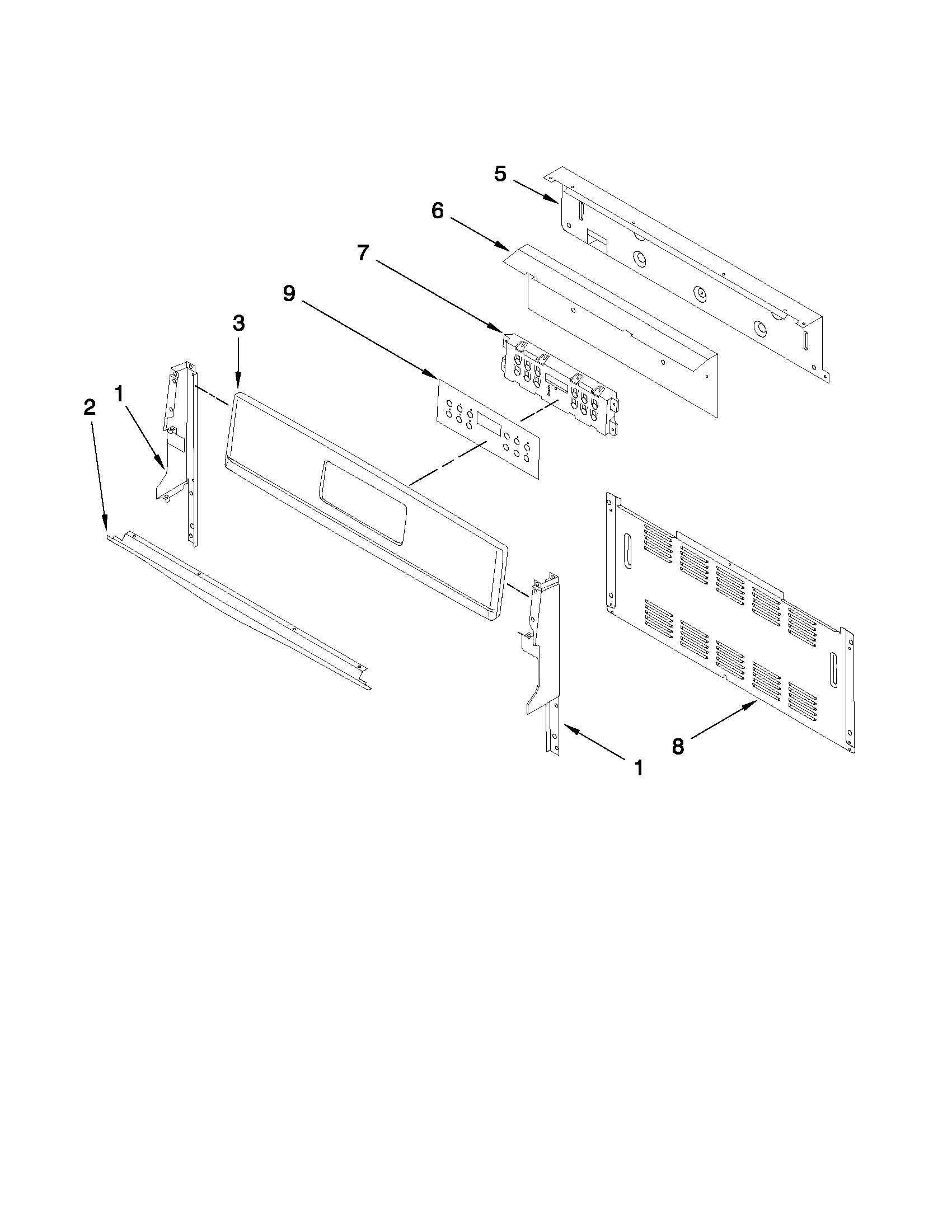 KitchenAid KGRS206XSS1 control panel parts diagram