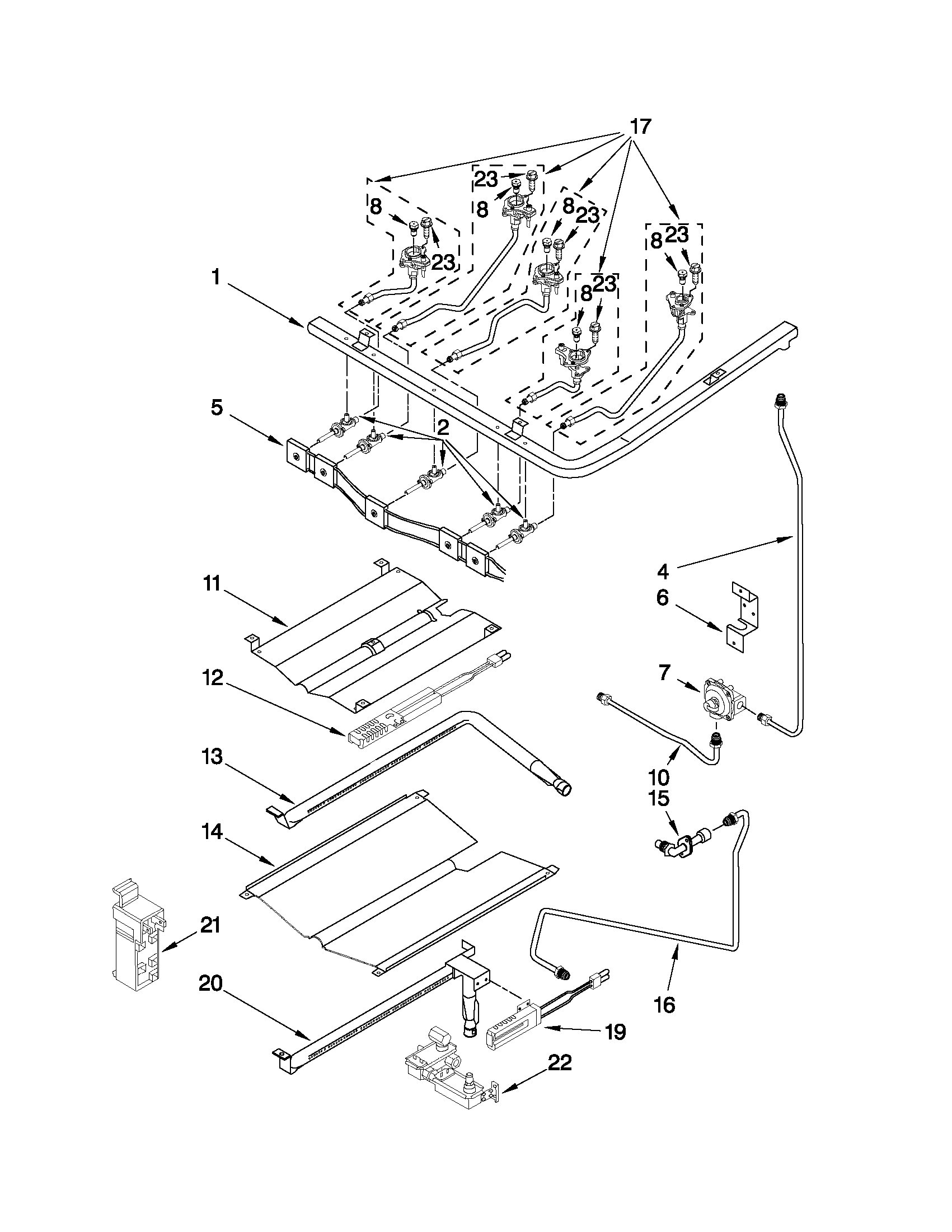 KitchenAid KGRS206XSS1 manifold parts diagram