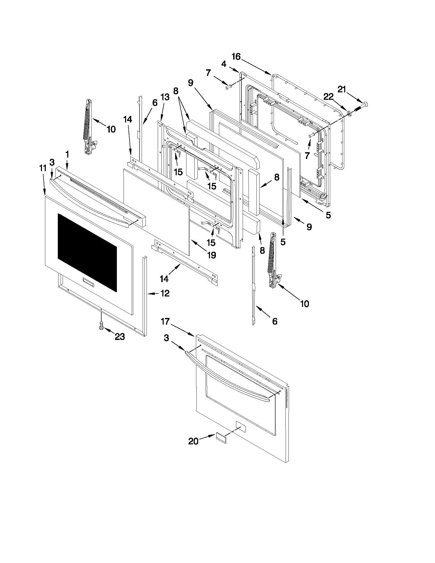 KitchenAid KGRS206XSS1 door parts diagram