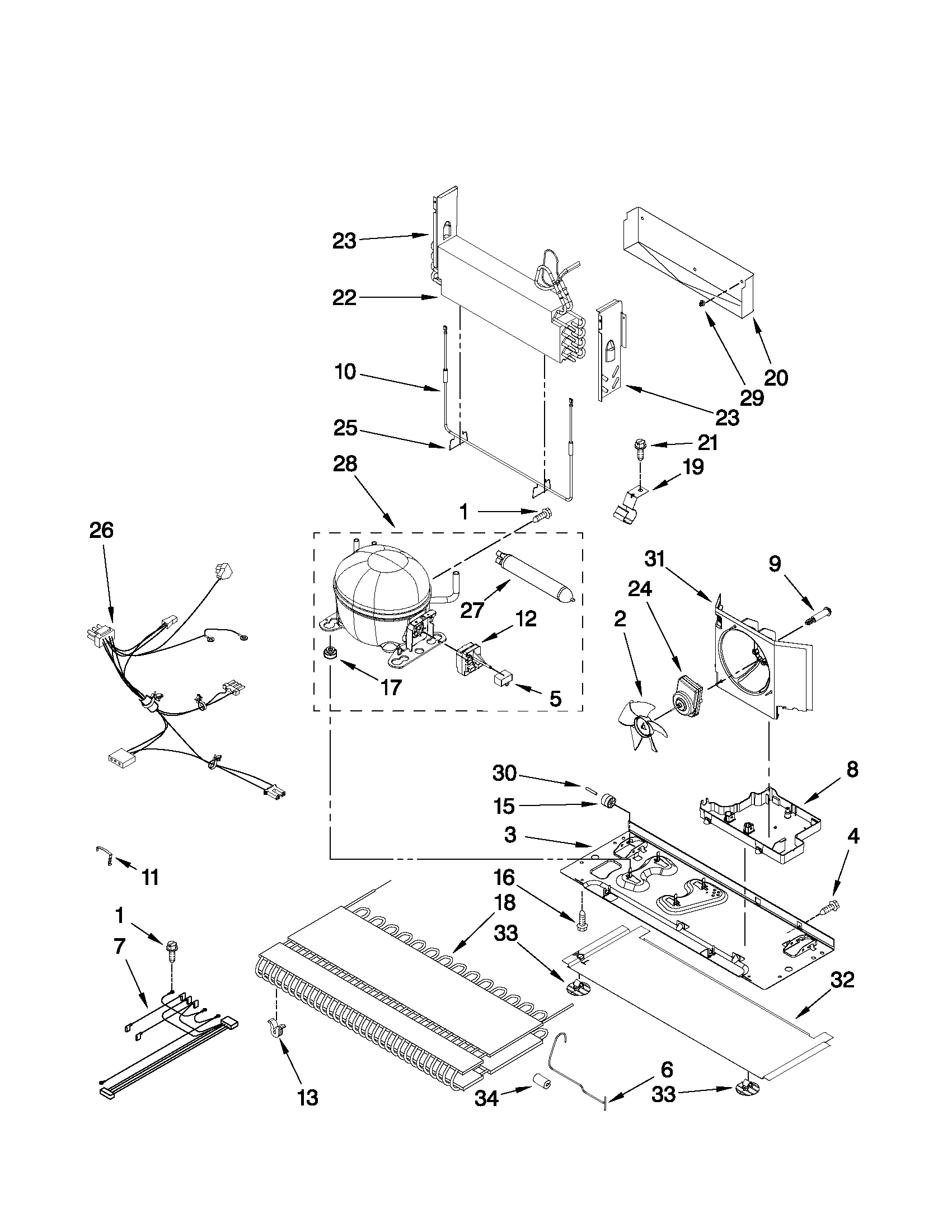 Whirlpool GX5FHTXVQ03 unit parts diagram