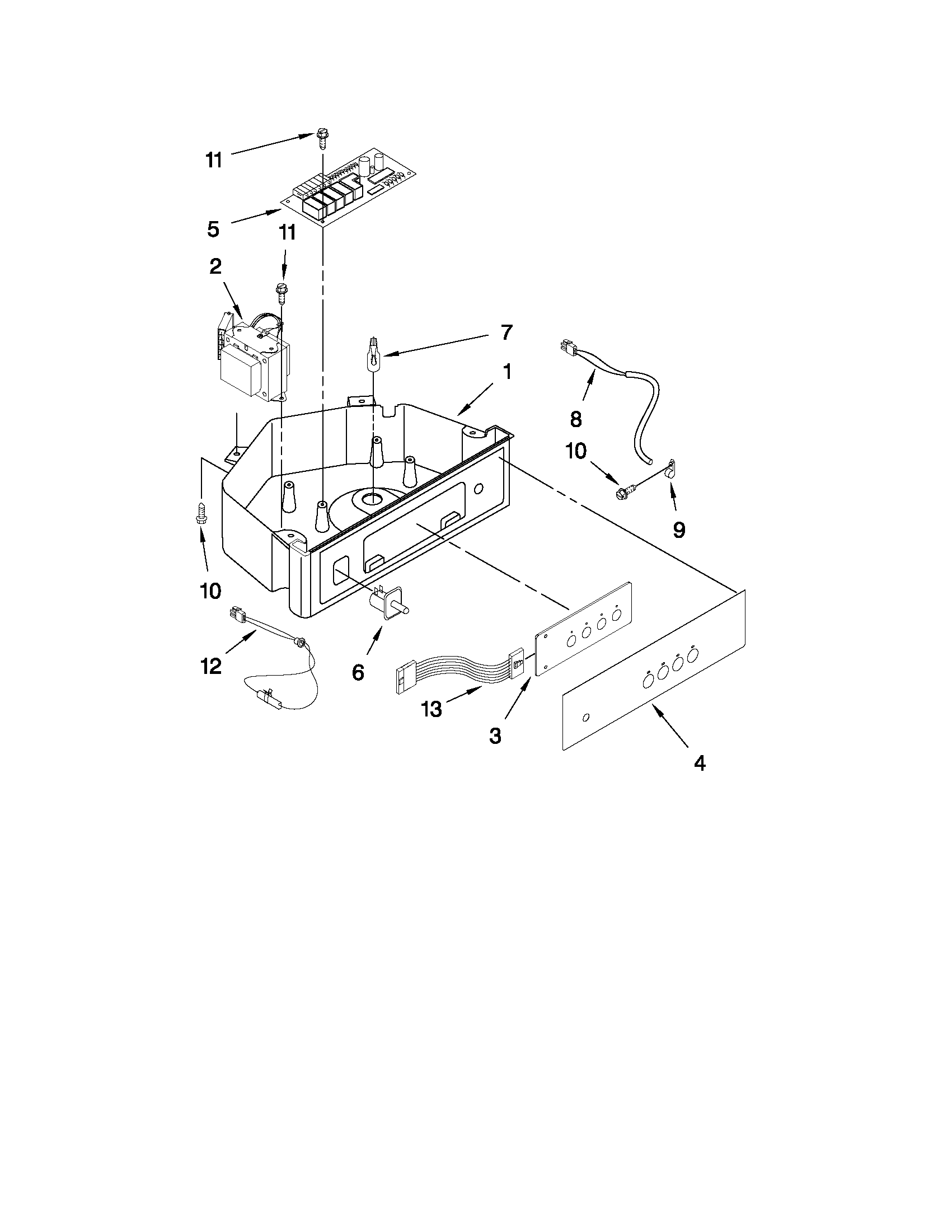 Jenn-Air JIM158XXCX0 control panel parts diagram