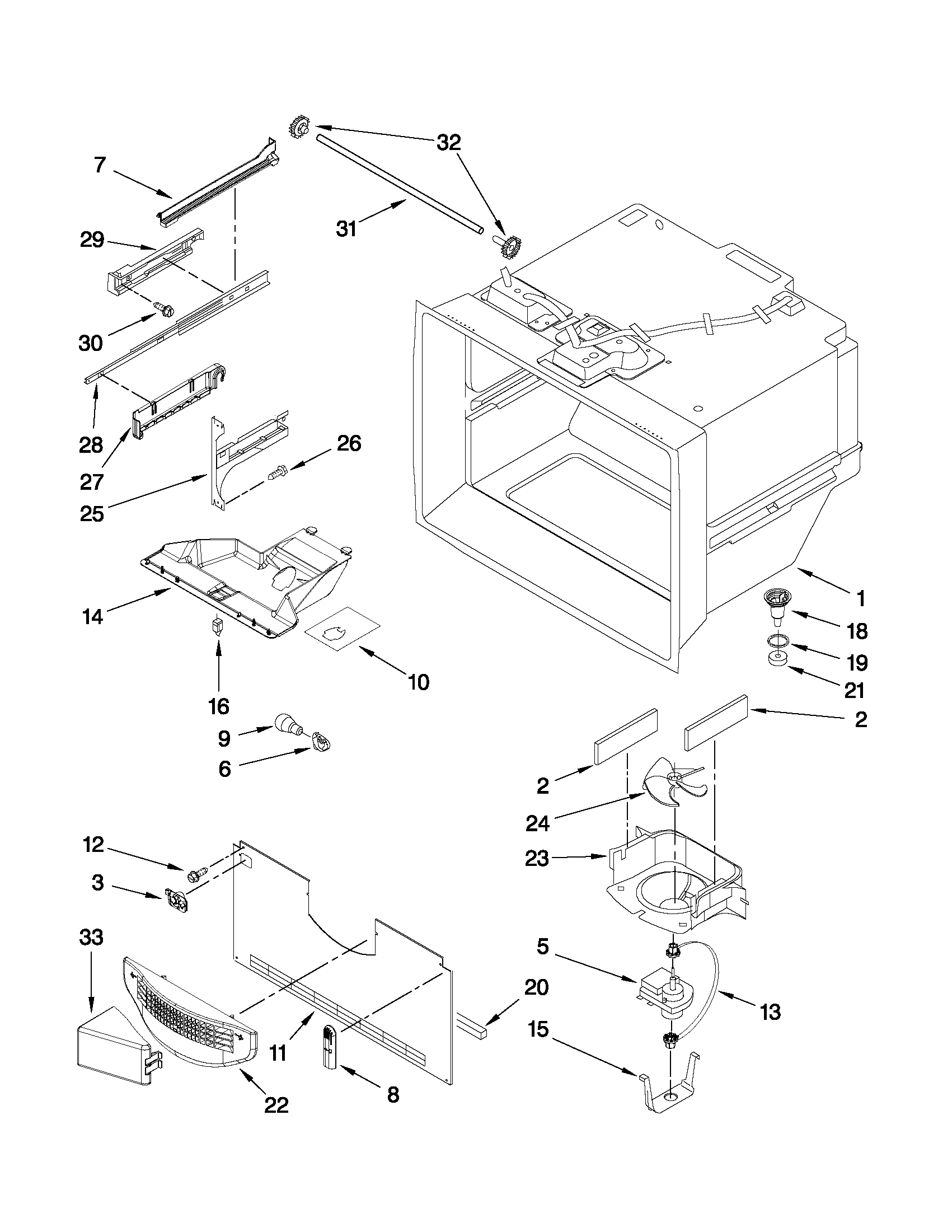 Maytag MFC2061KES7 freezer liner parts diagram
