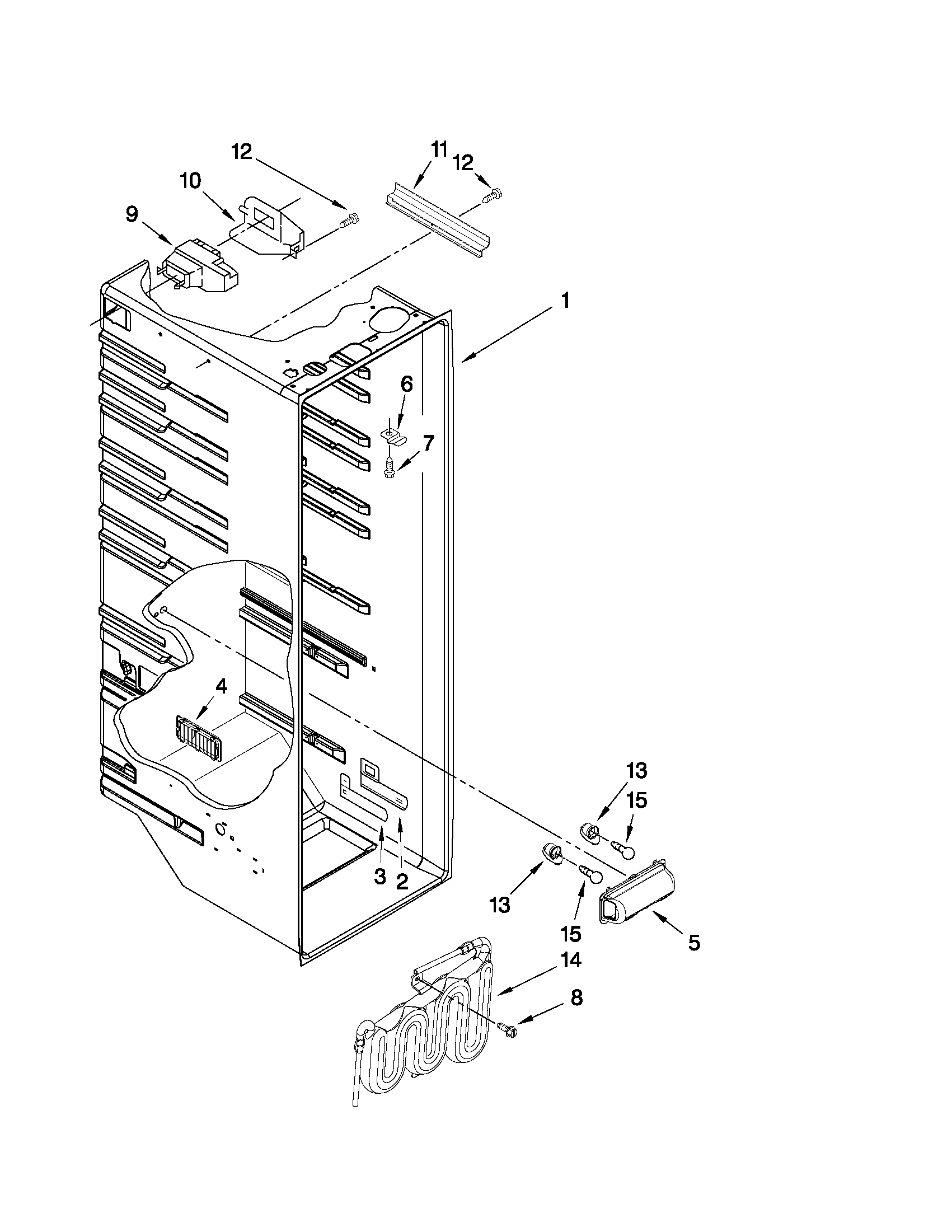 Whirlpool ED2CHQXVQ02 refrigerator liner parts diagram