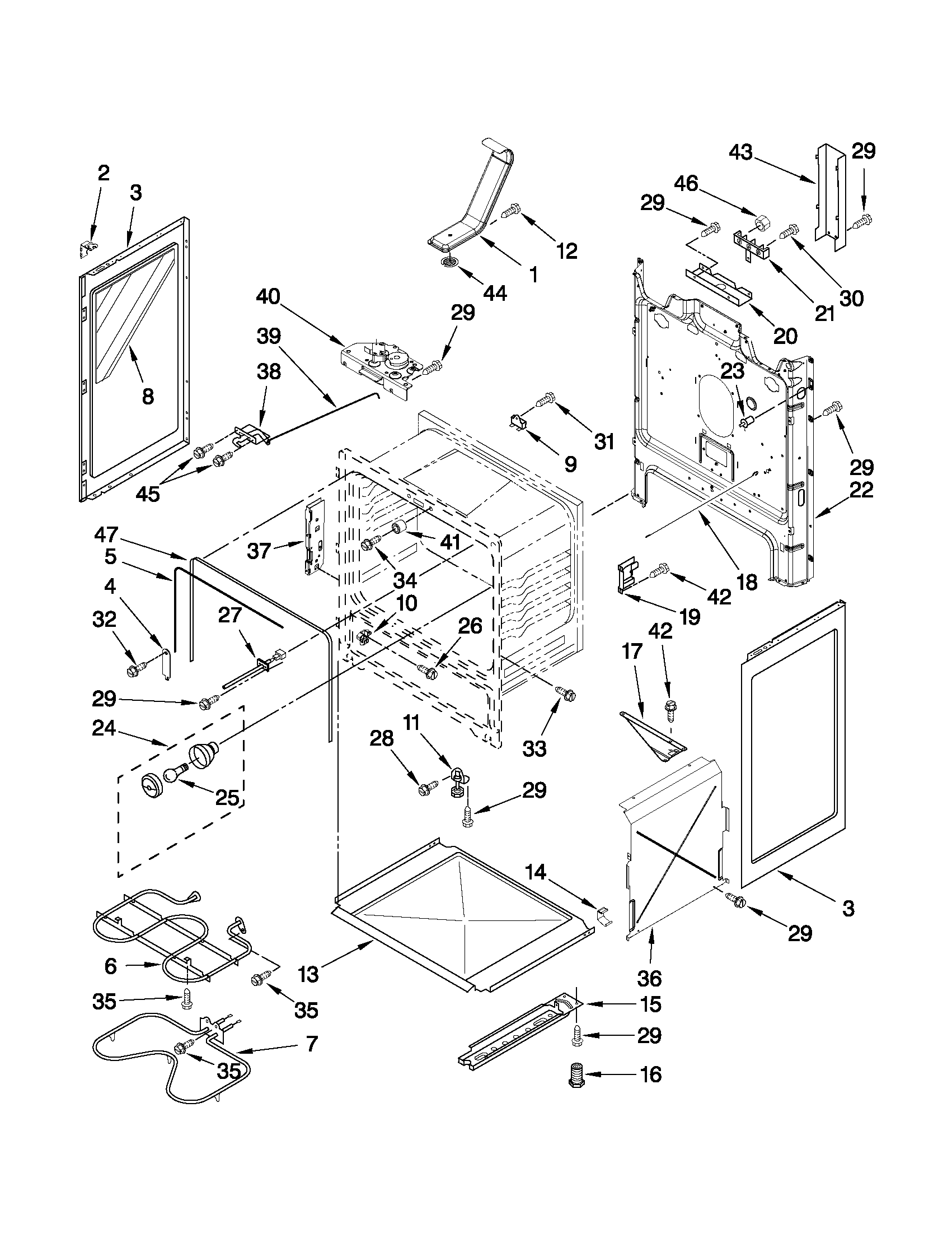 Amana AER5830VAS0 chassis parts diagram