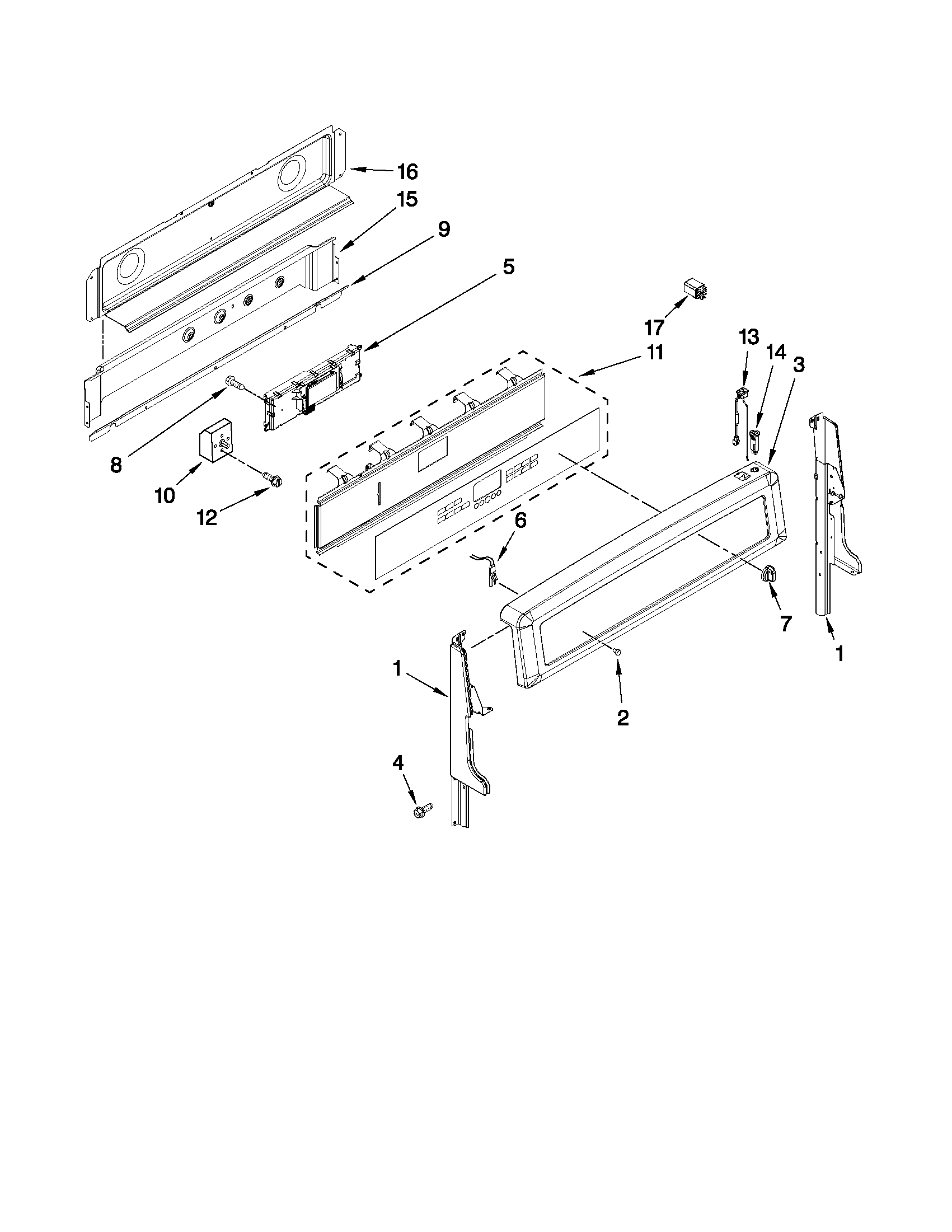 Maytag YMET8665XS00 control panel parts diagram