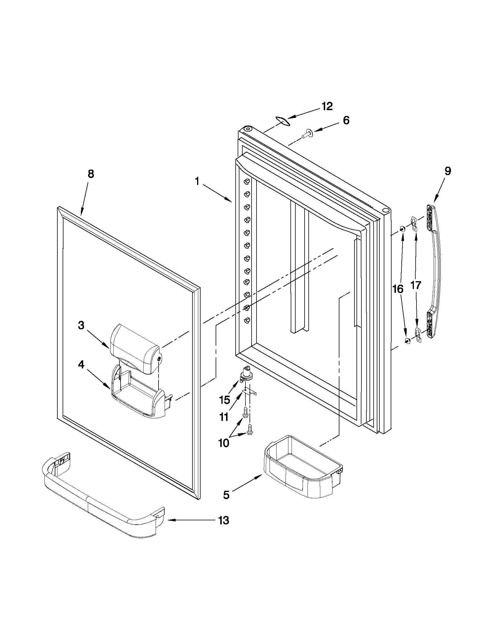Maytag MBF2258XEB1 refrigerator door parts diagram