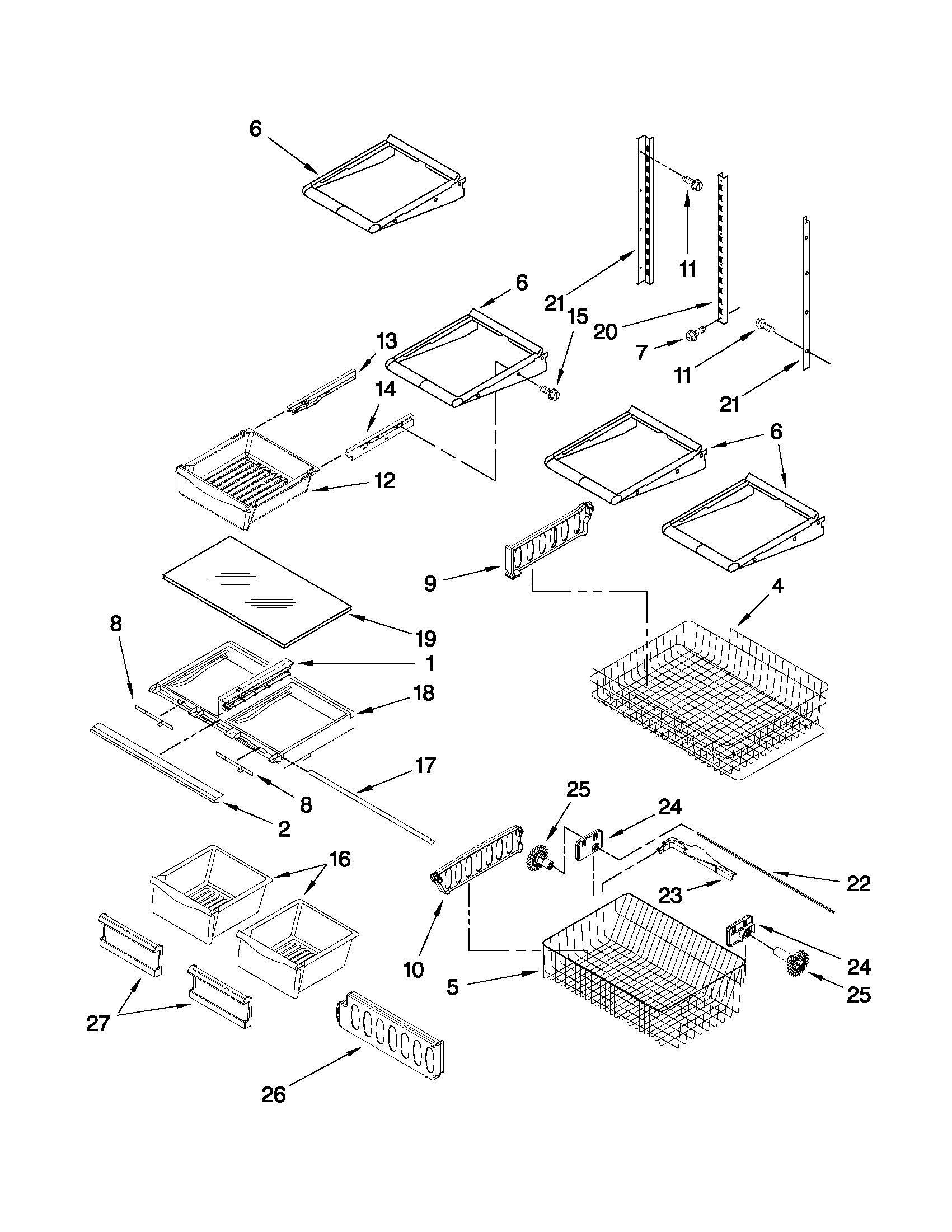 Maytag MBF2258XEB1 shelf parts diagram