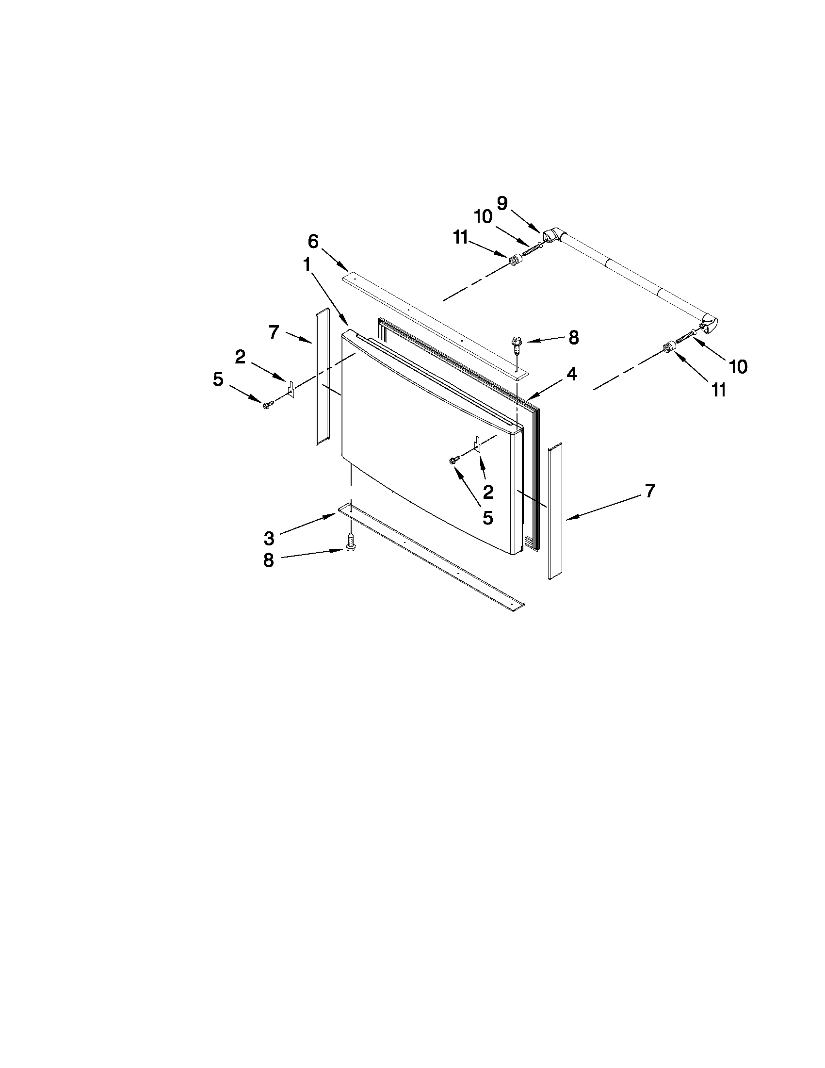 Jenn-Air JFC2089WTW2 freezer door parts diagram