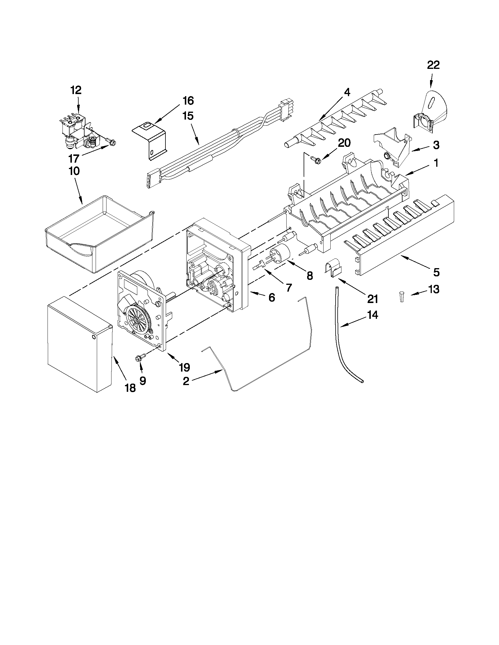 Jenn-Air JFC2089WTW2 icemaker parts diagram