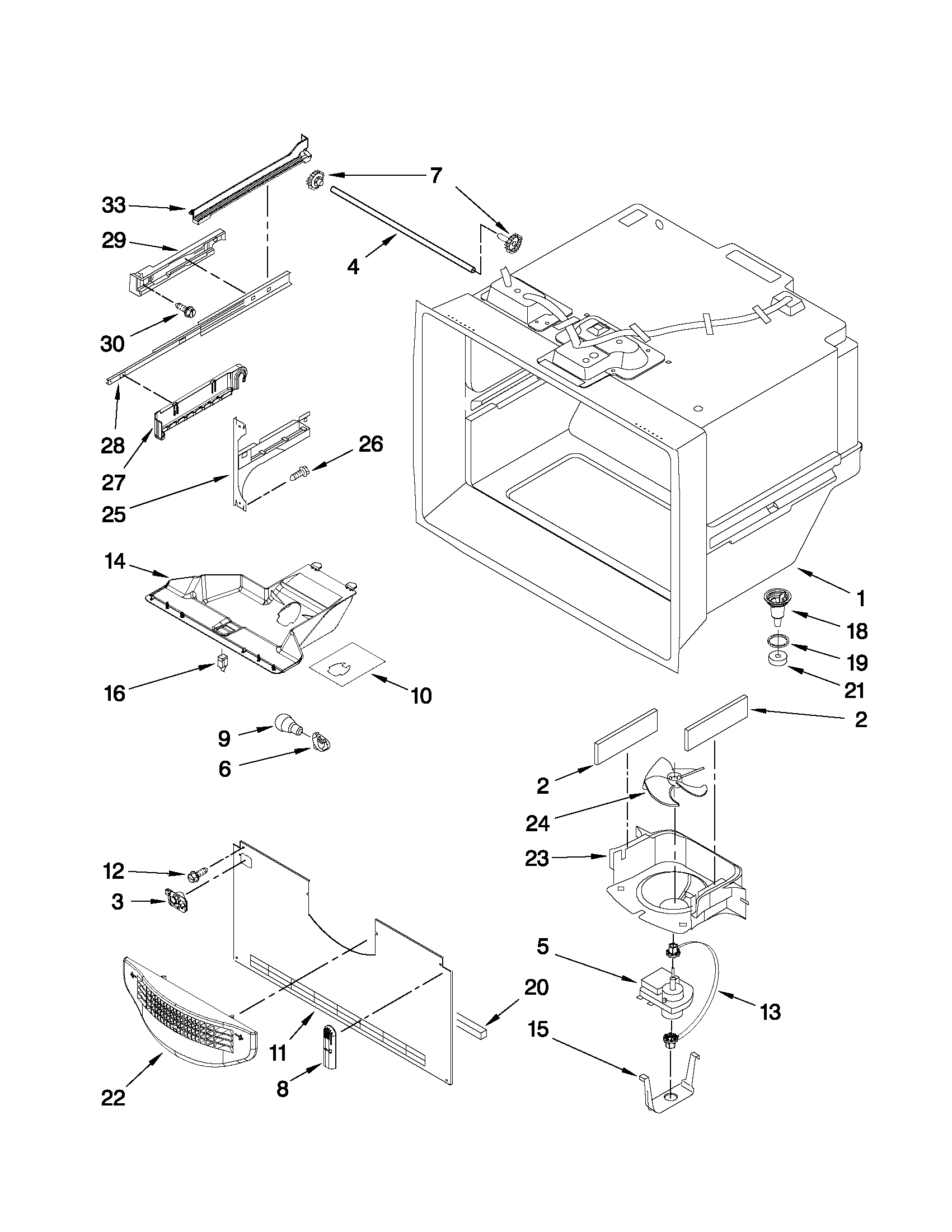 Maytag MFD2562VEW3 freezer liner parts diagram