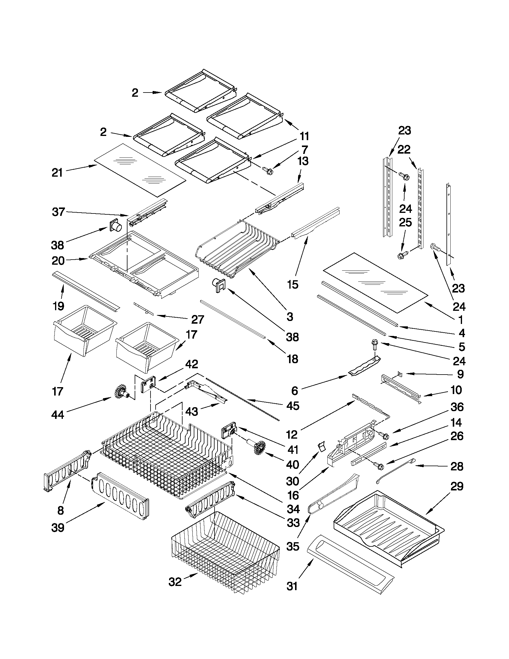 Maytag MFD2562VEW3 shelf parts diagram