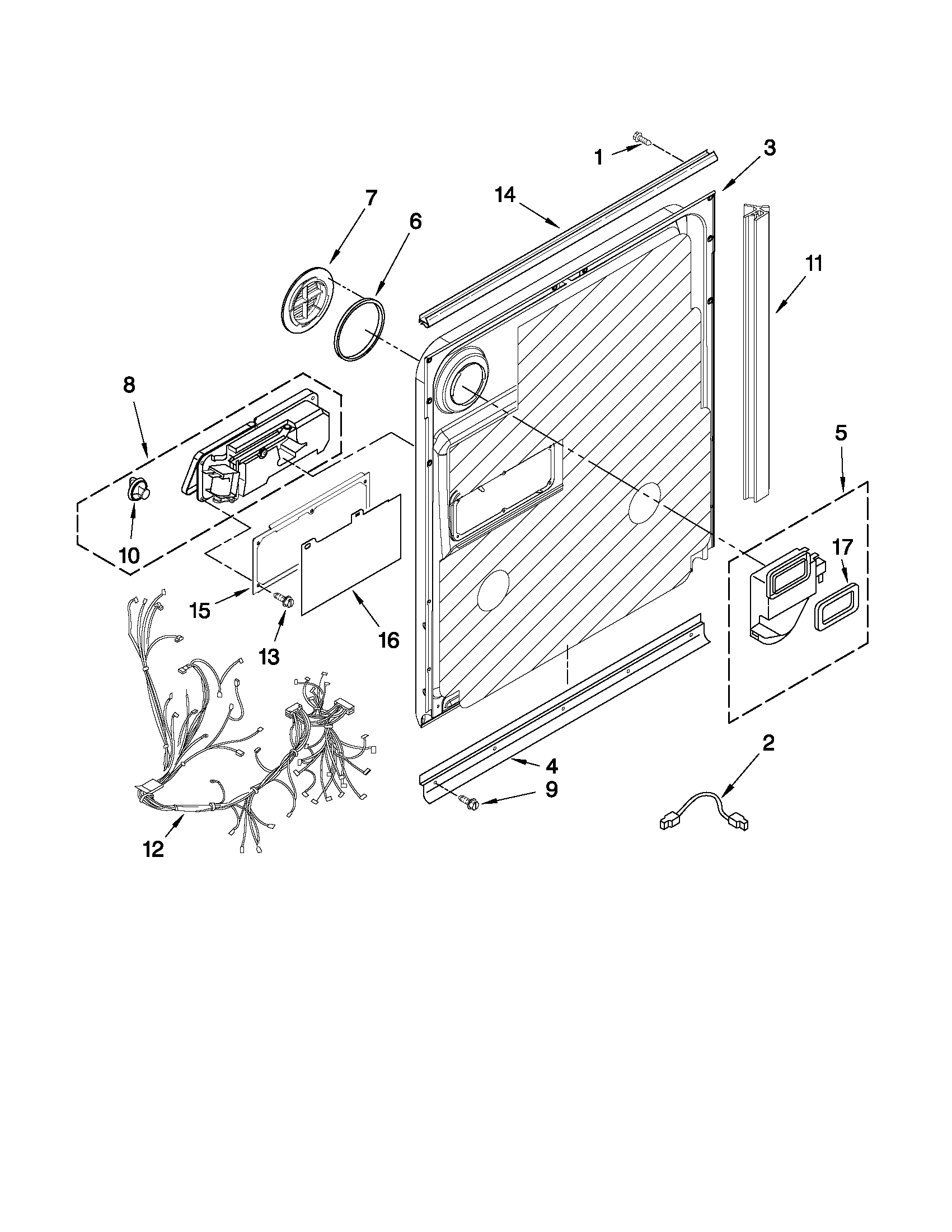 Whirlpool GU3000XTXQ1 inner door parts diagram