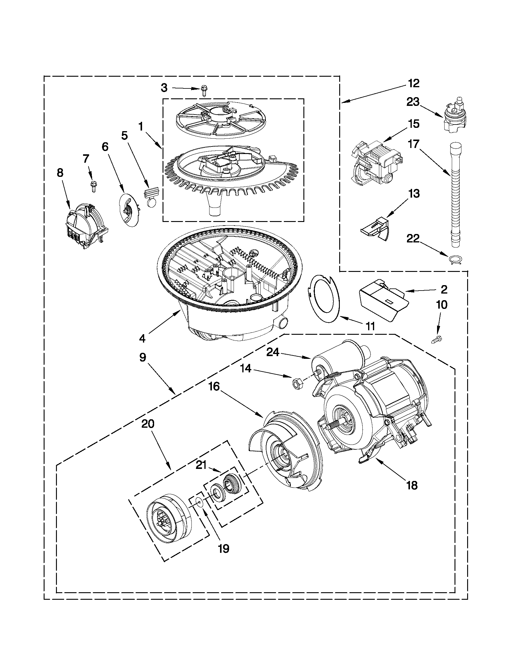Whirlpool GU3000XTXQ1 pump and motor parts diagram