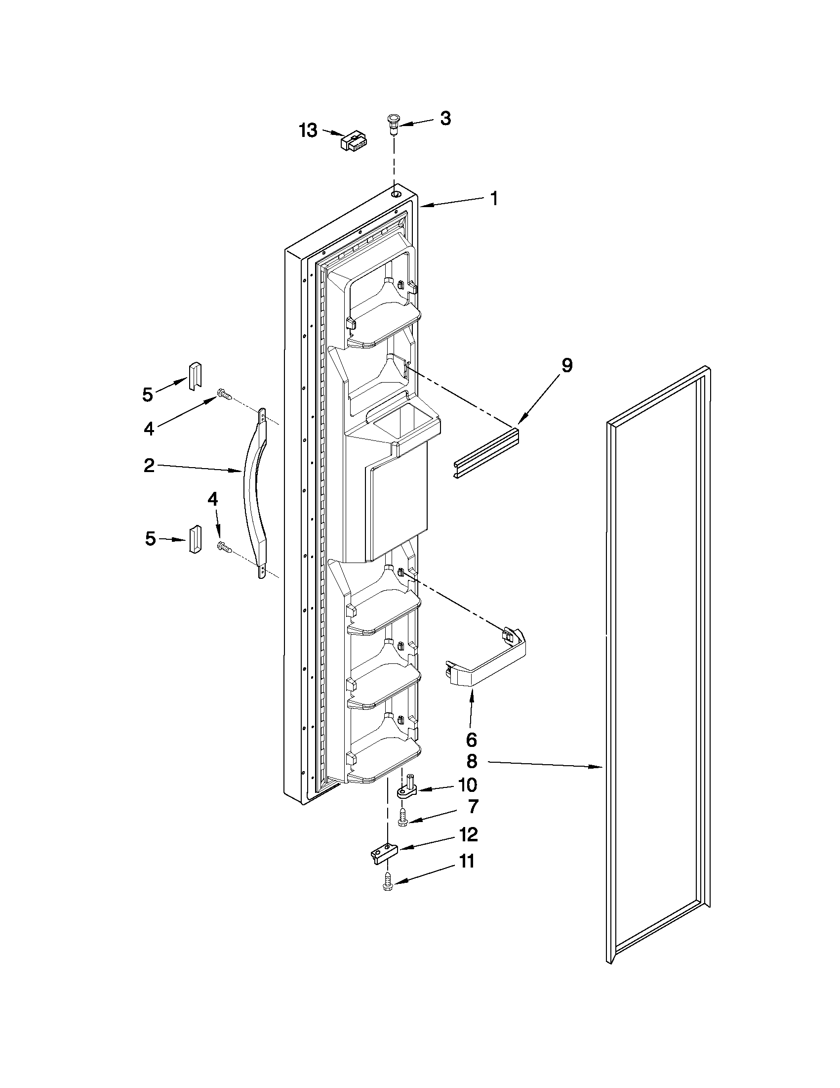 Crosley CS22CFXTB02 freezer door parts diagram