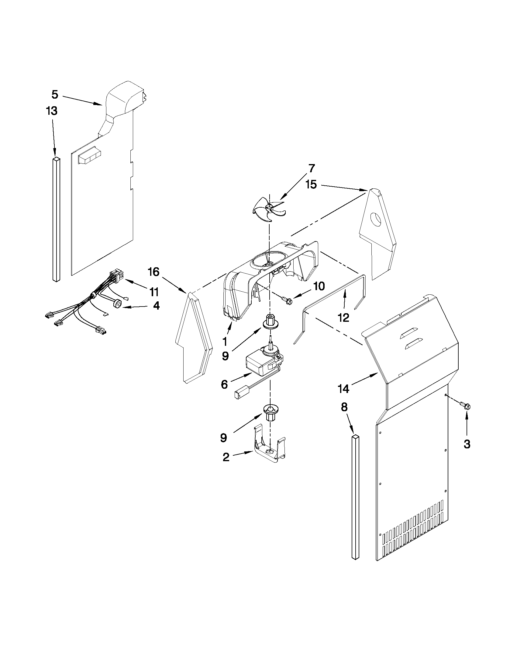 Crosley CS22CFXTB02 air flow parts diagram