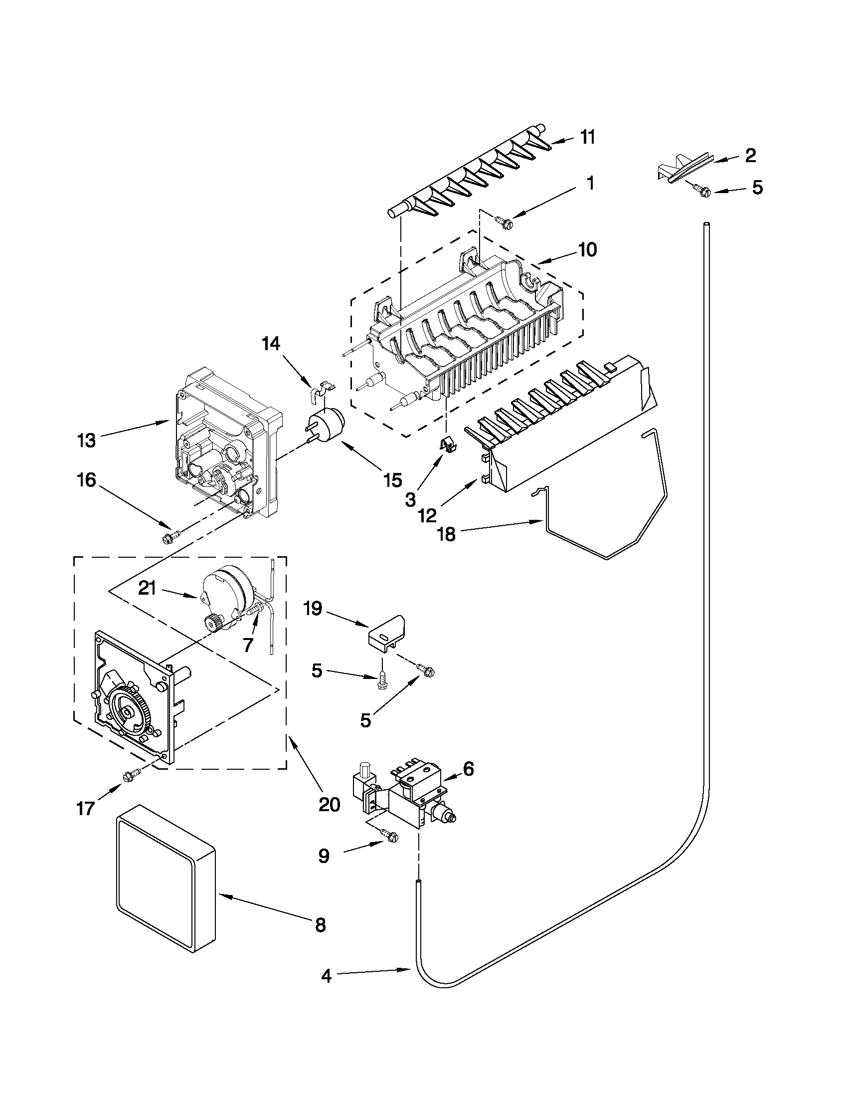 Crosley CS22CFXTB02 icemaker parts diagram