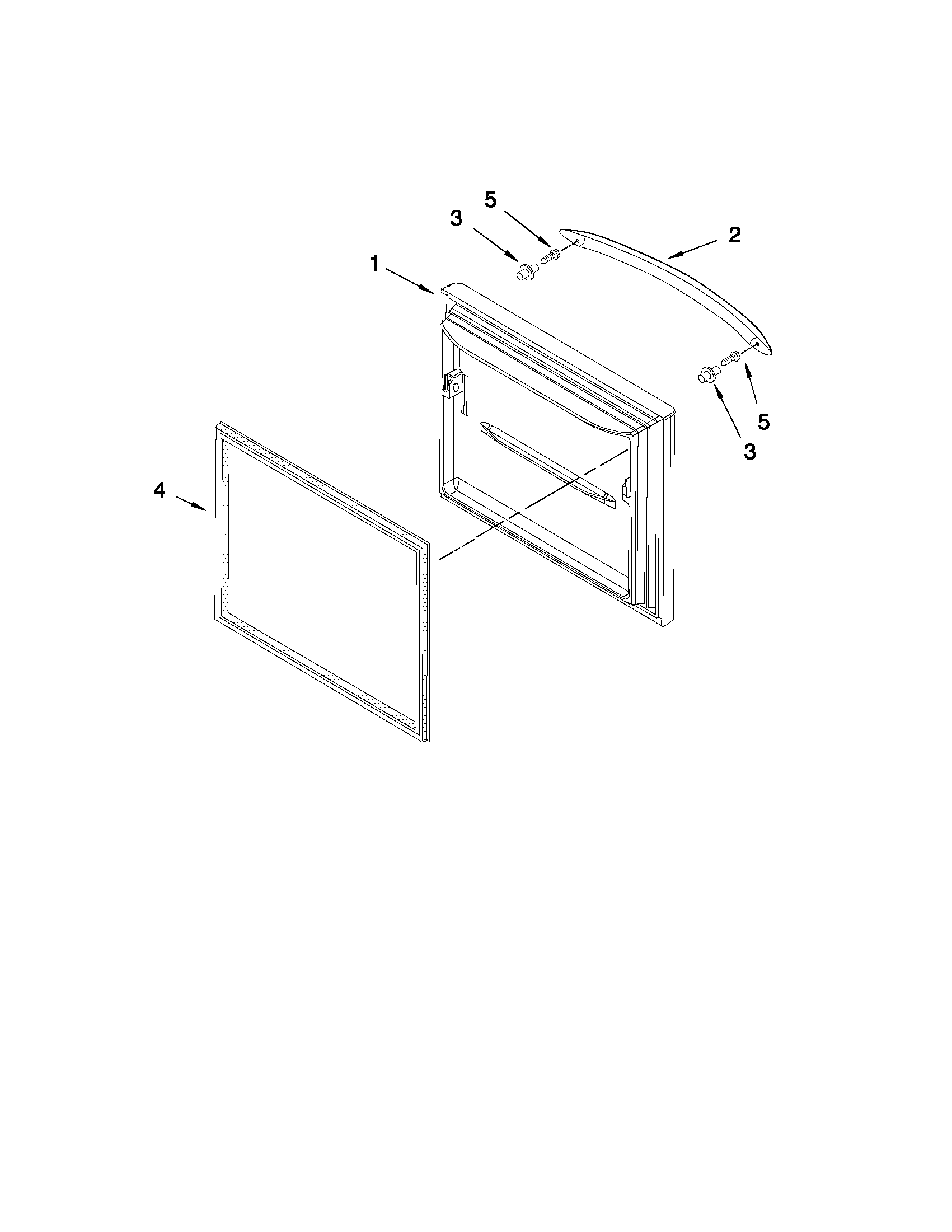 KitchenAid KBFS20EVWH3 freezer door parts diagram