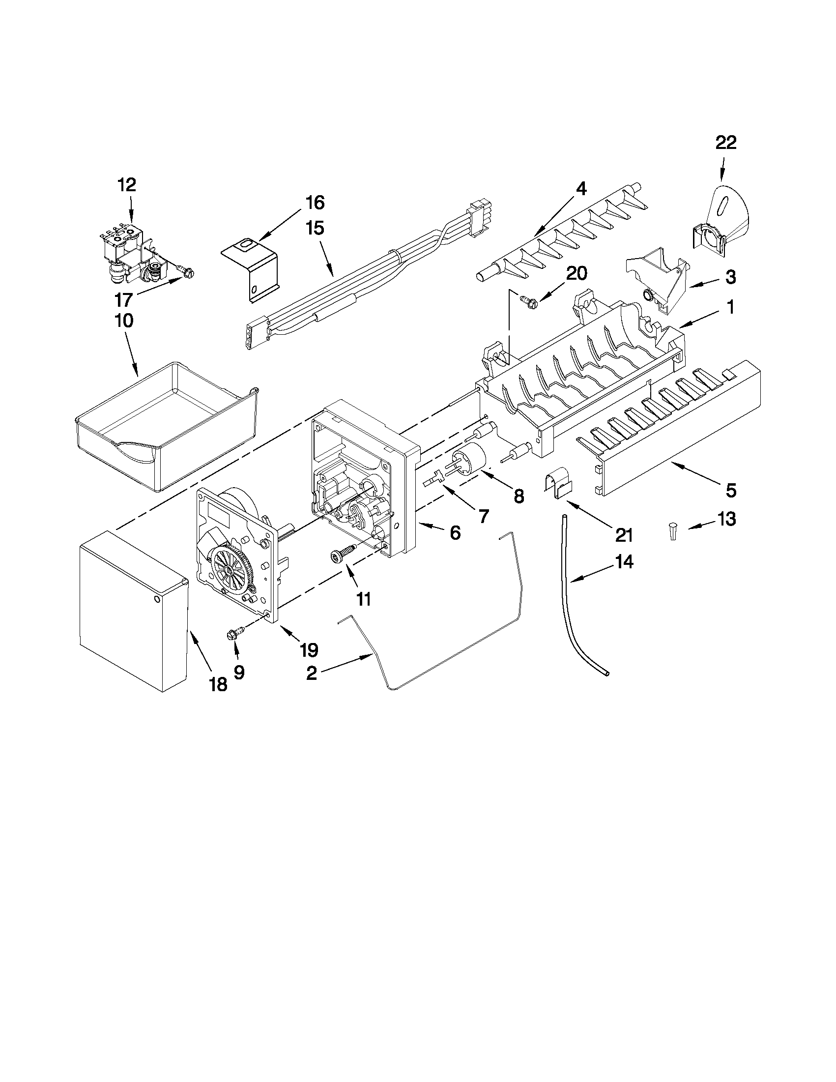 KitchenAid KBFS20EVWH3 icemaker parts diagram