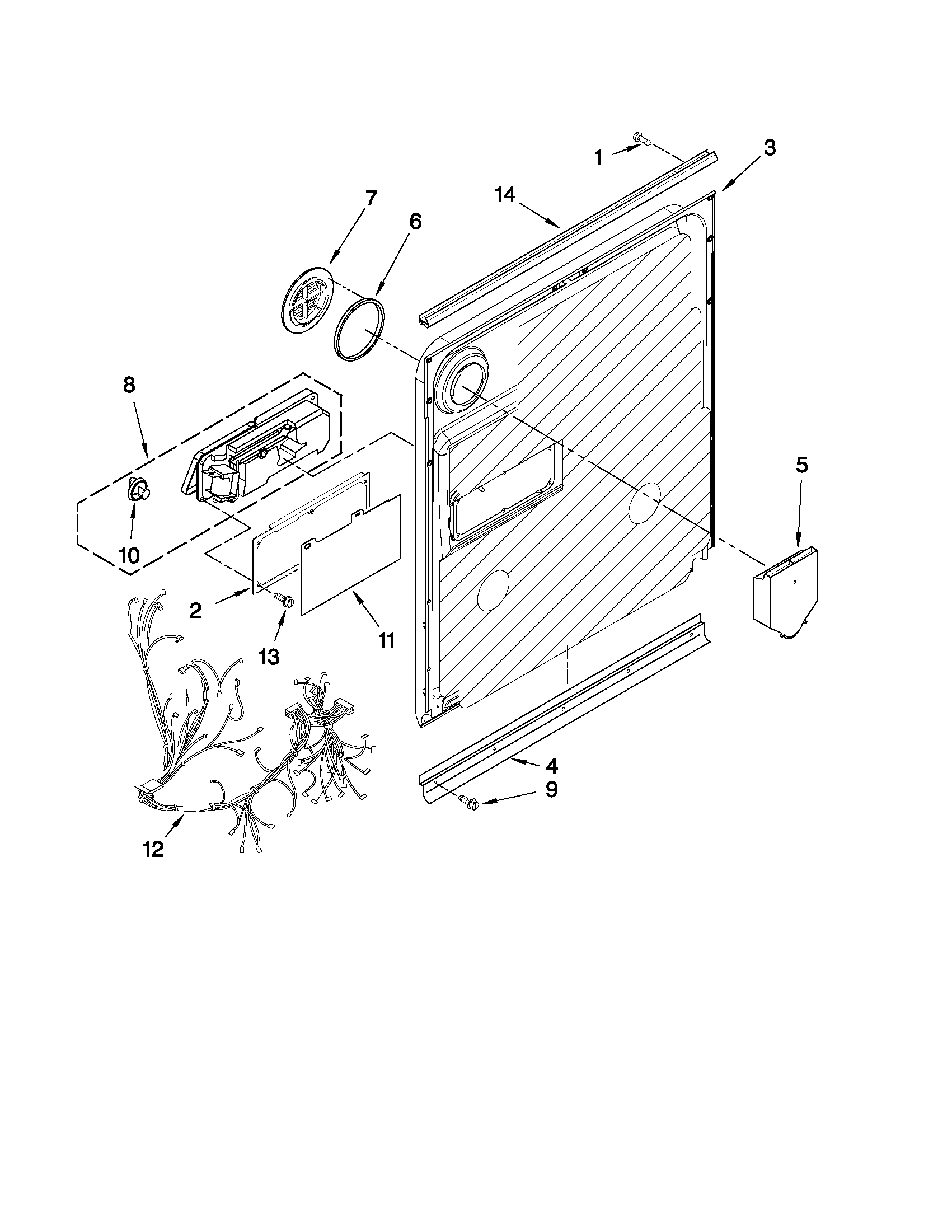 Whirlpool GU3200XTXB2 inner door parts diagram