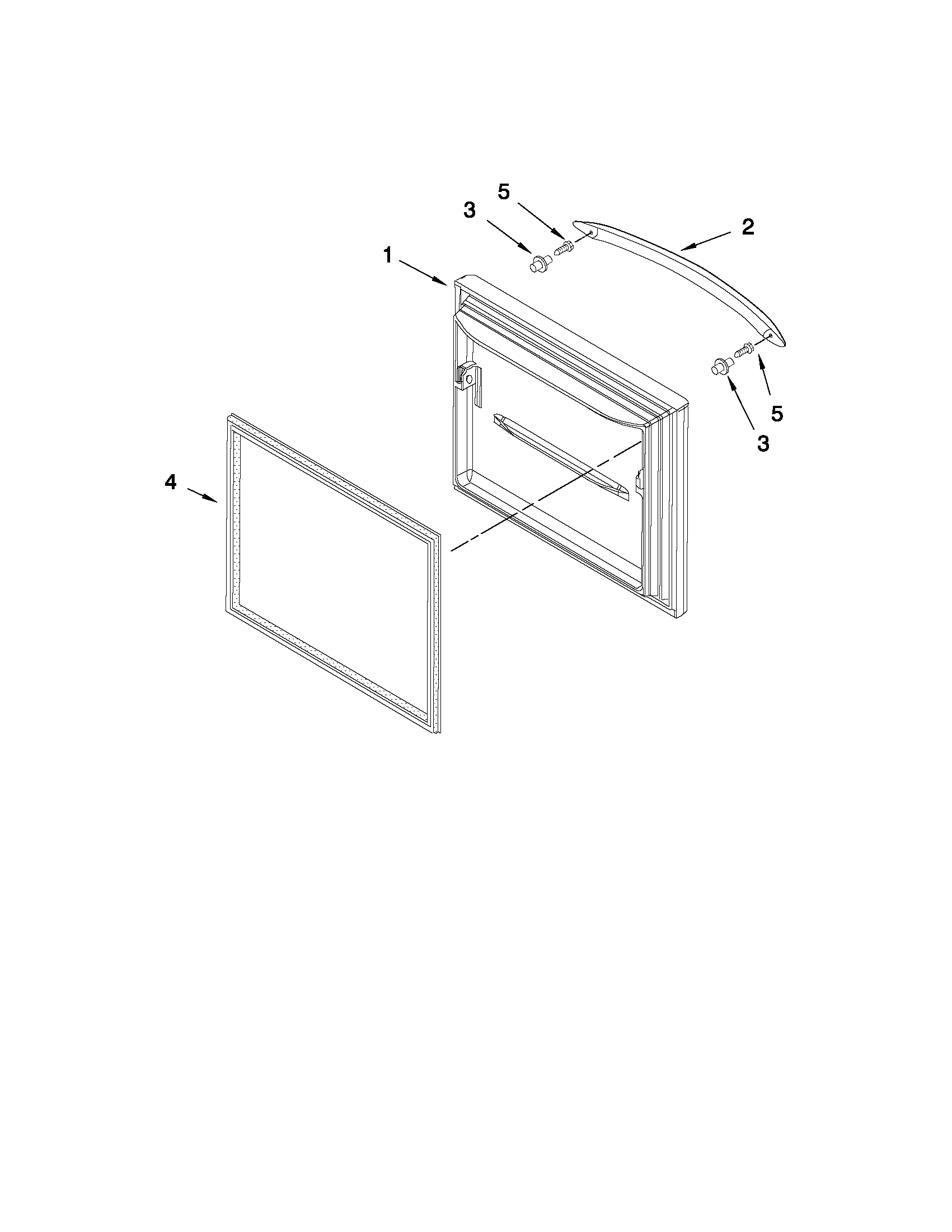 KitchenAid KBFS20EVMS5 freezer door parts diagram