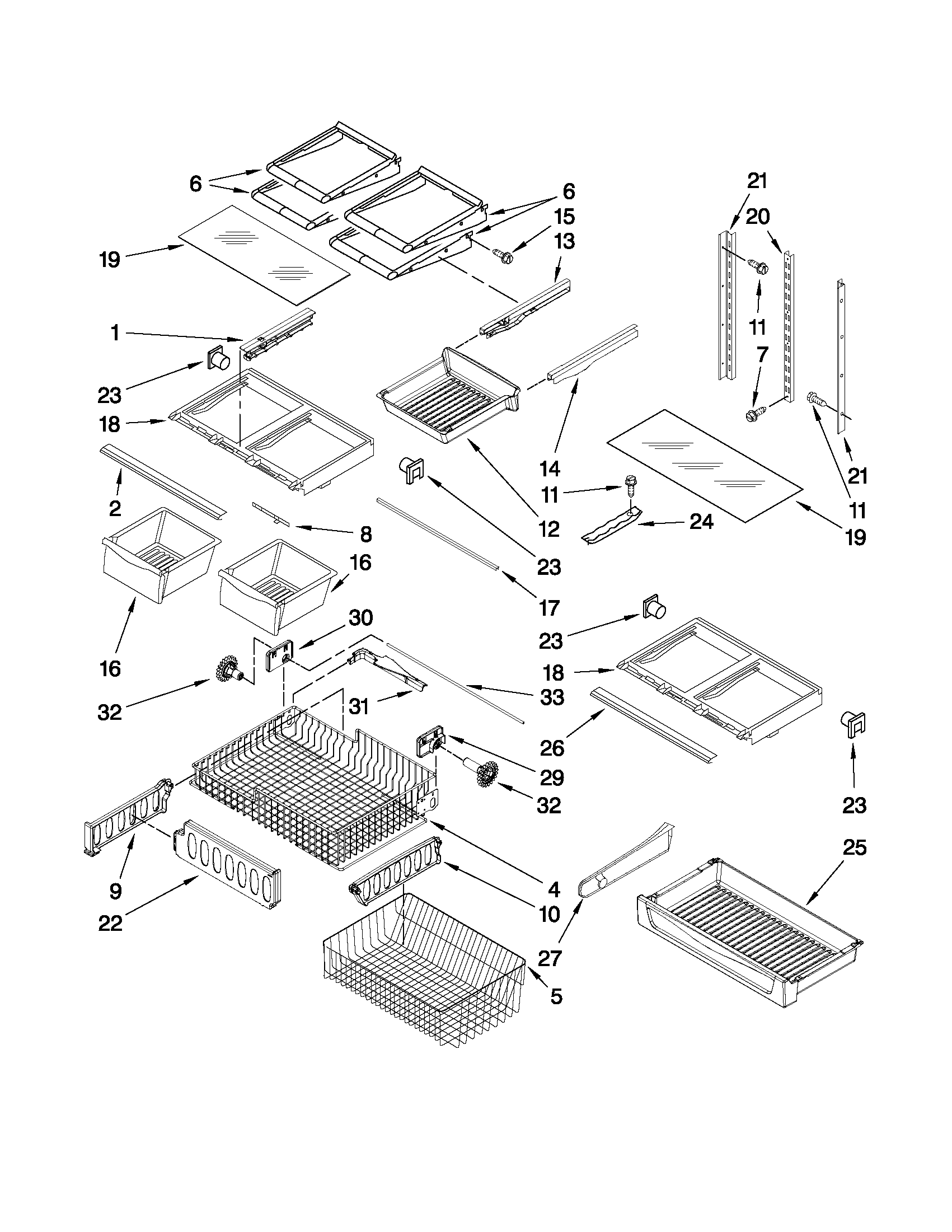 Whirlpool GX5FHDXVB04 shelf parts diagram