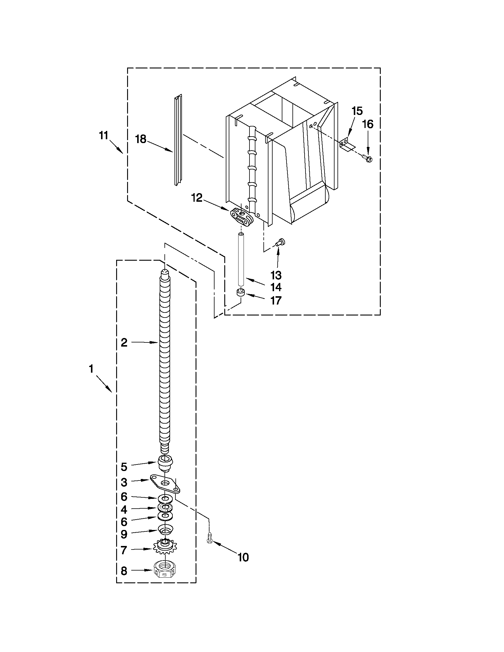 Whirlpool TU950QPXQ0 powerscrew and ram parts diagram